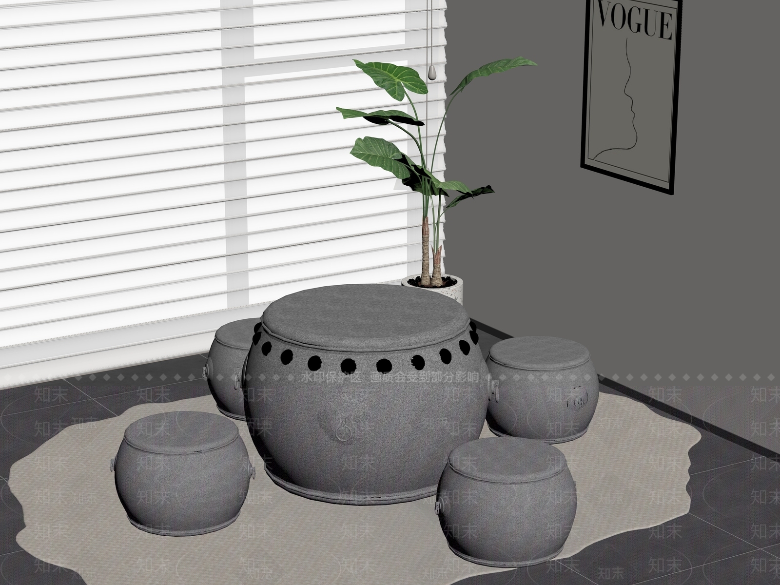 休闲桌椅SU模型下载【ID:1196490051】