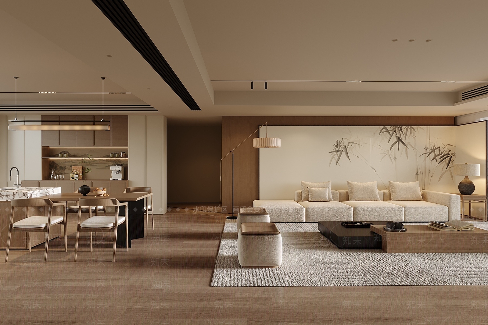 新中式客餐厅3D模型下载【ID:1196490075】