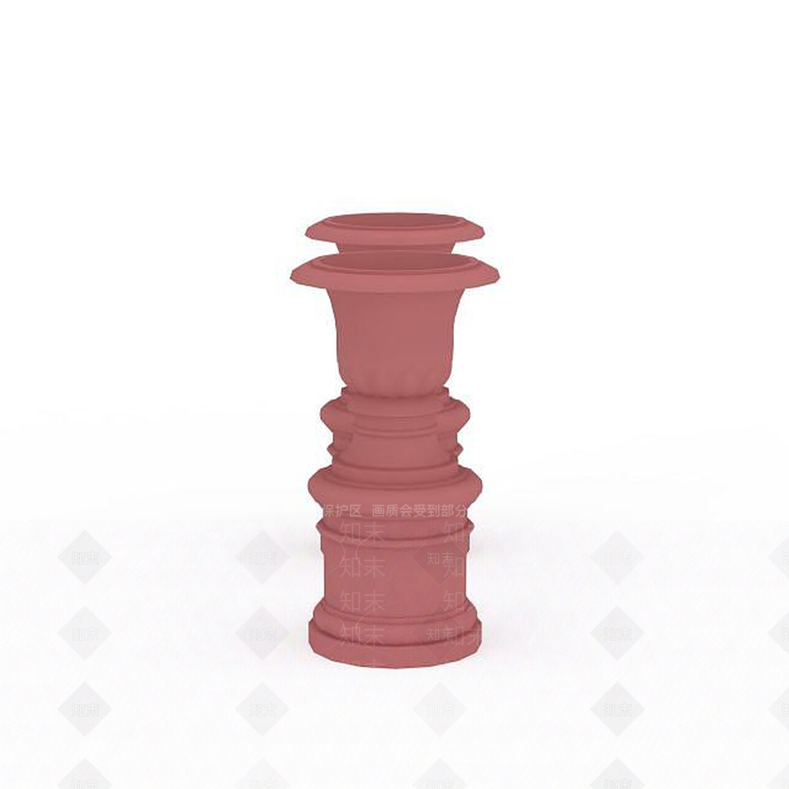 现代红色花钵3D模型下载【ID:1196495063】