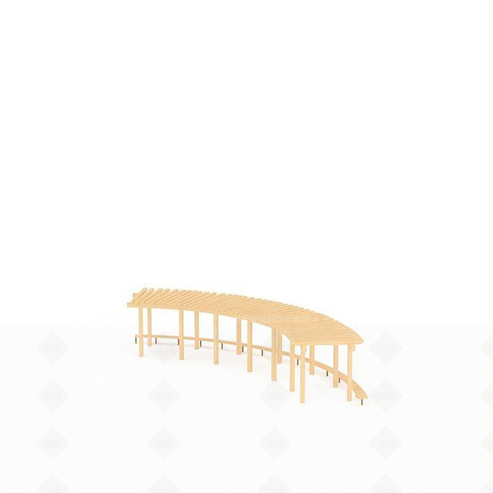 现代木制花架3D模型下载【ID:1196495105】