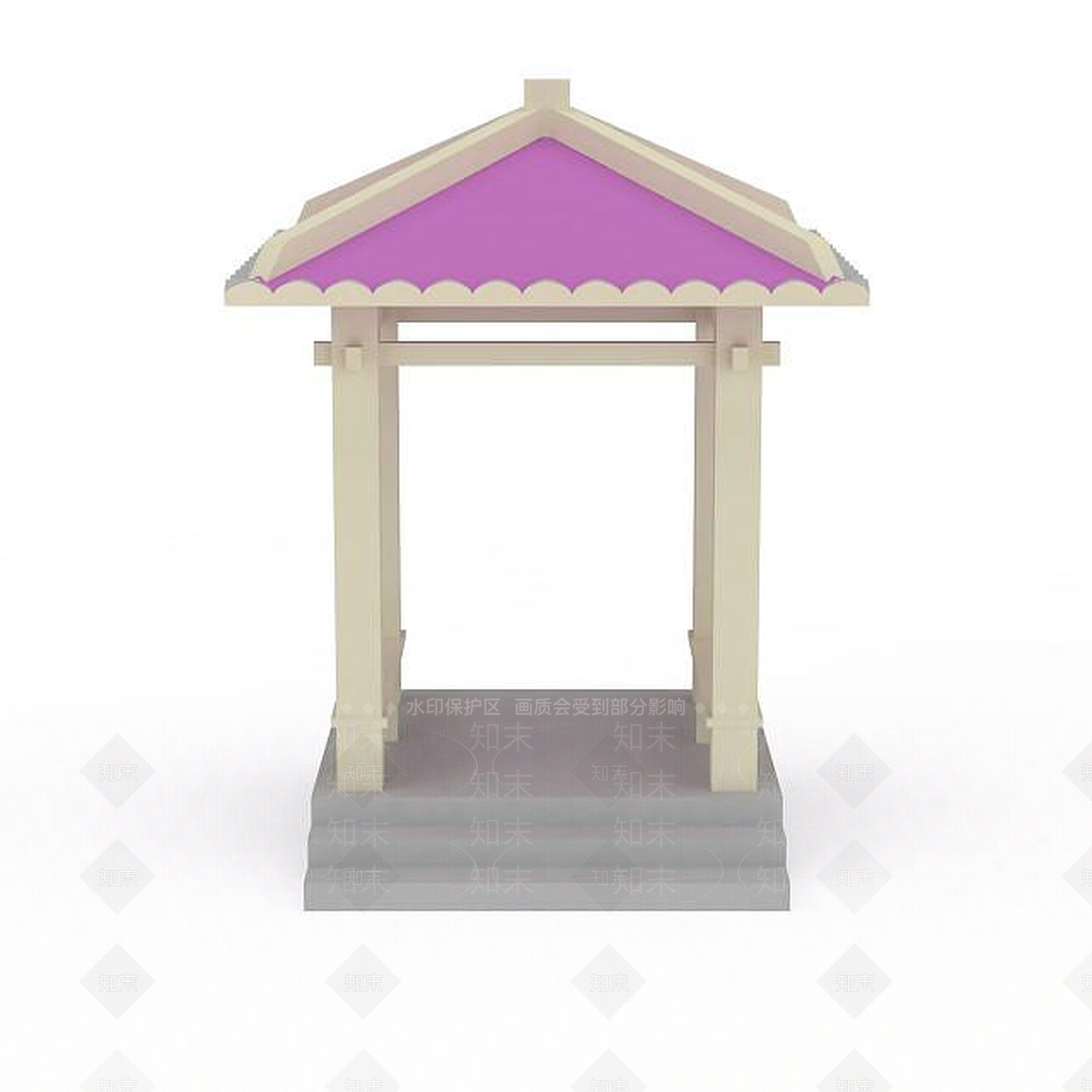 中式凉亭3D模型下载【ID:1196497129】