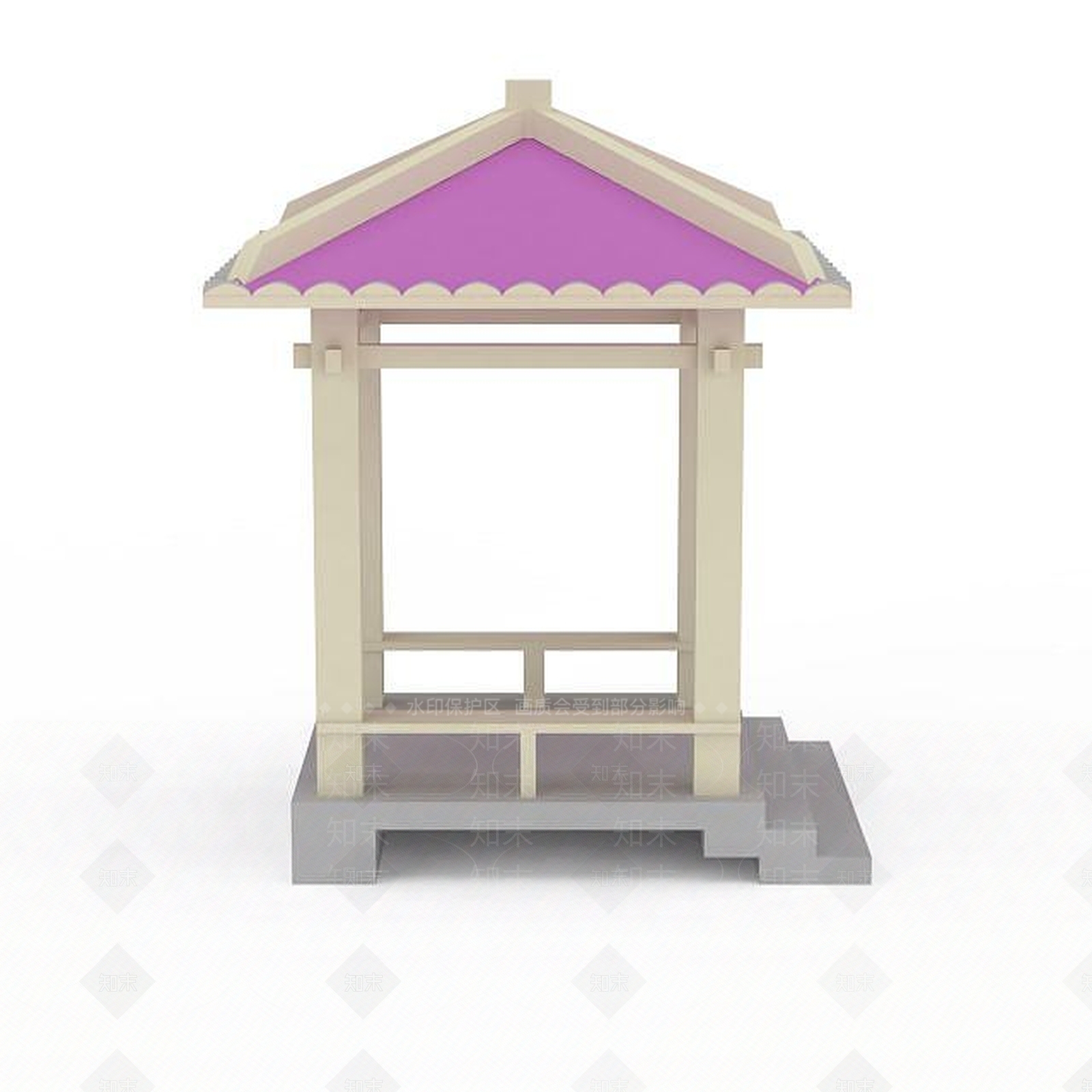 中式凉亭3D模型下载【ID:1196497129】