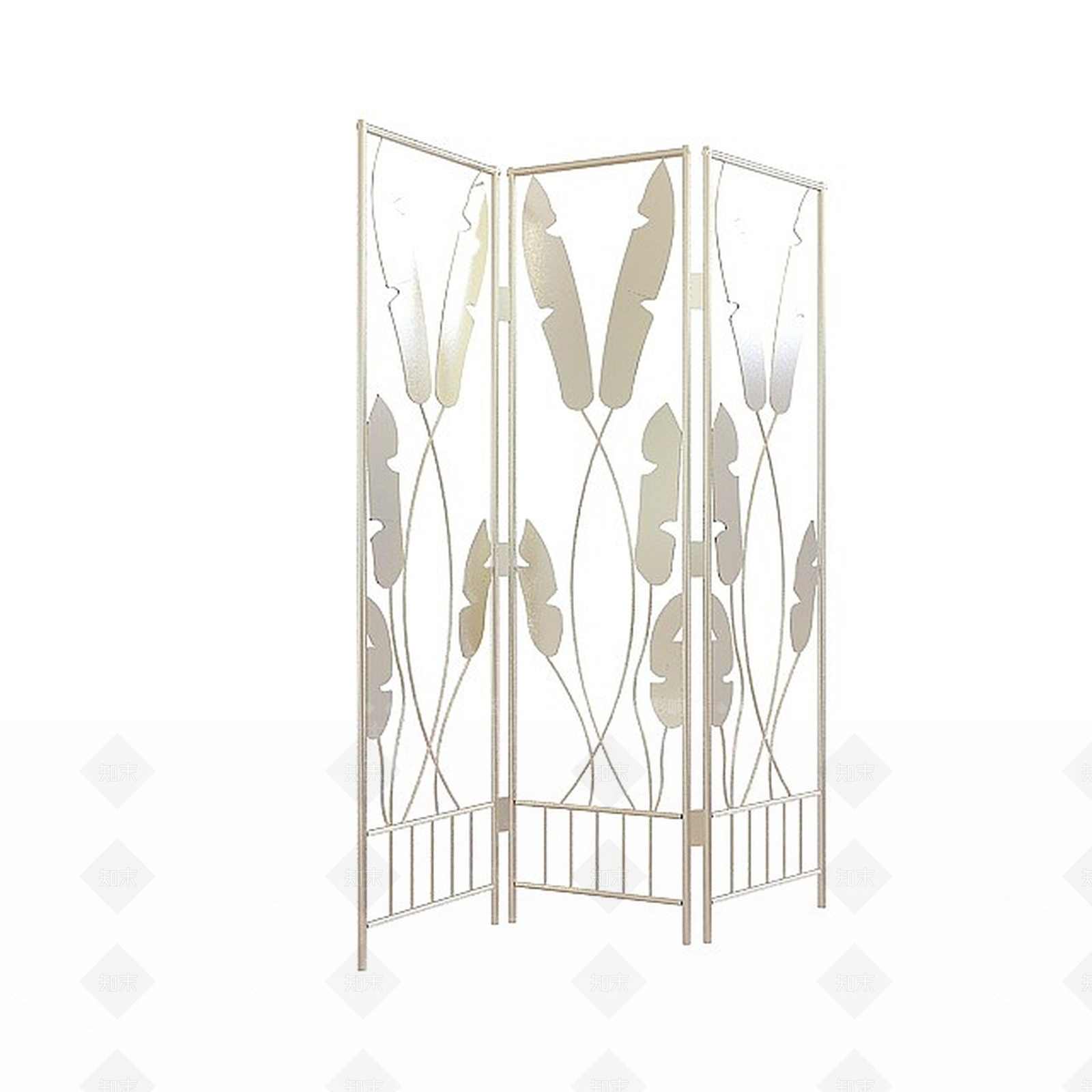 现代金属树叶镂空隔断3D模型下载【ID:1196499211】