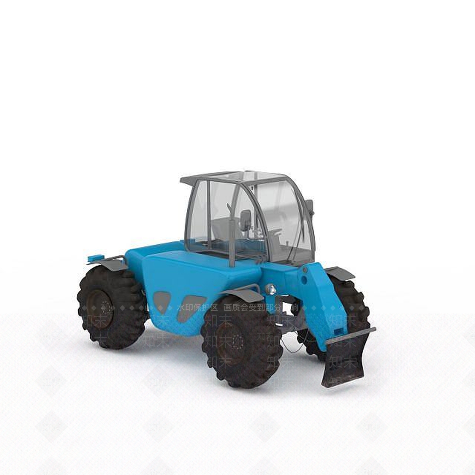 现代蓝色挖掘机3D模型下载【ID:1196500717】