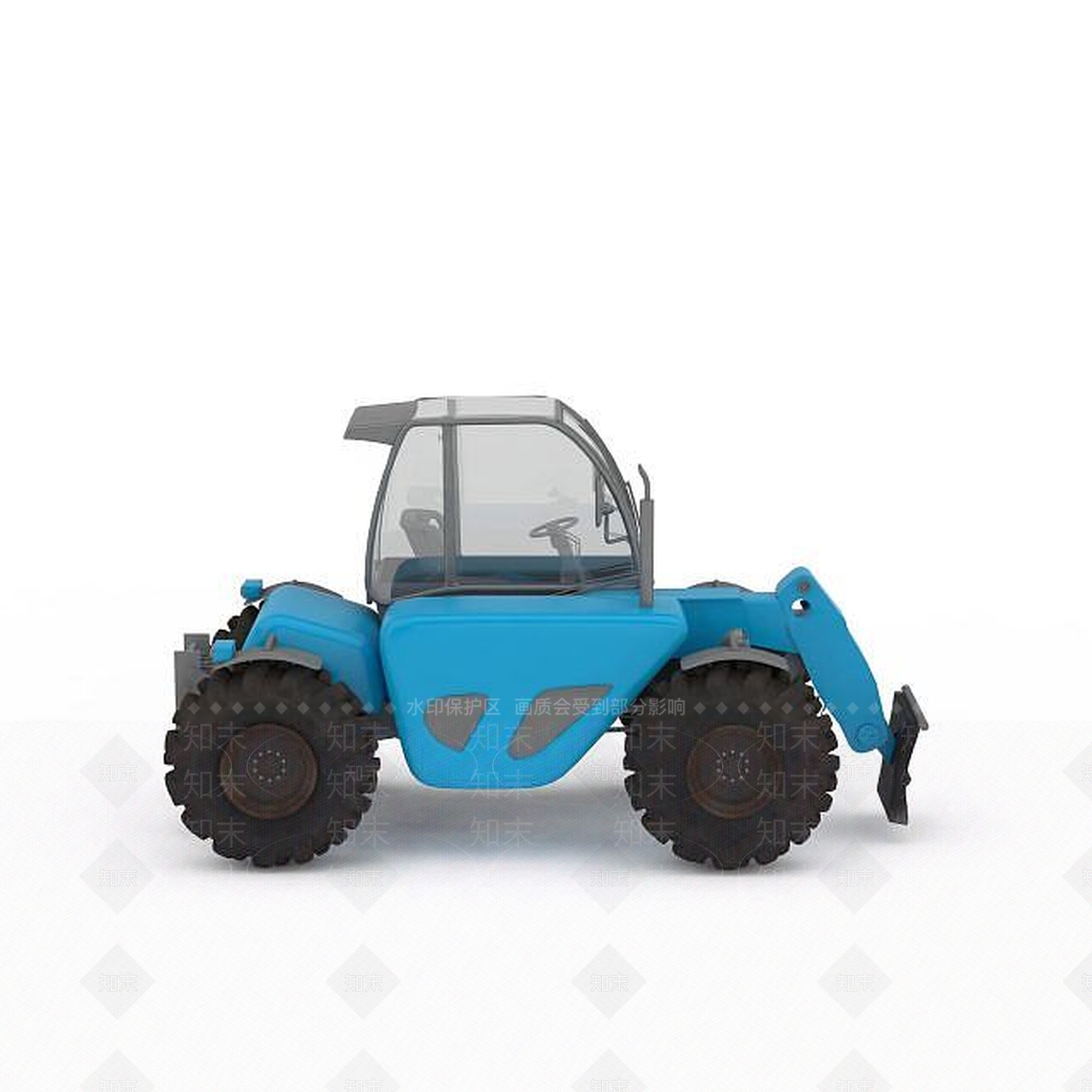 现代蓝色挖掘机3D模型下载【ID:1196500717】