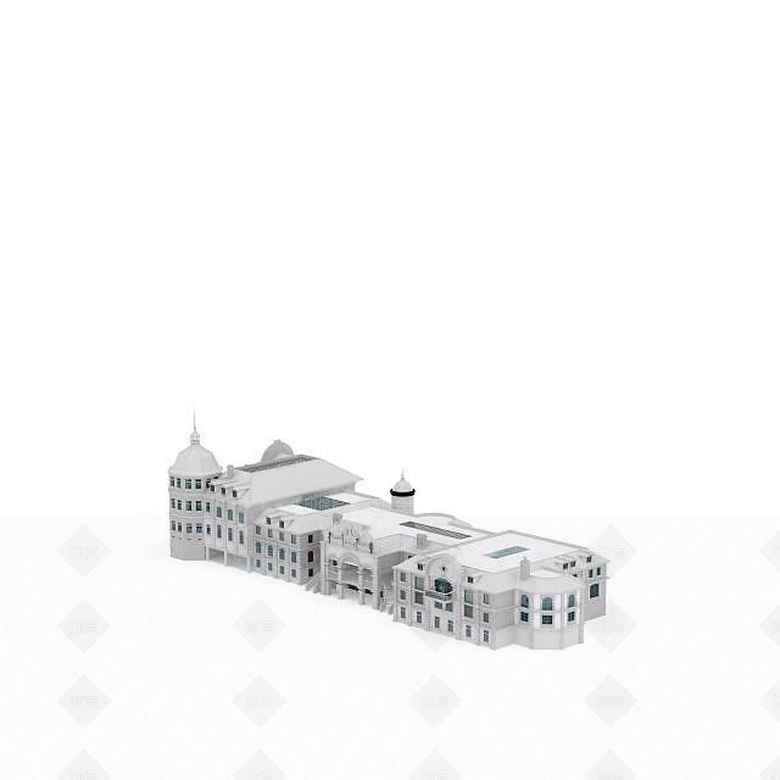 现代白色建筑3D模型下载【ID:1196500859】