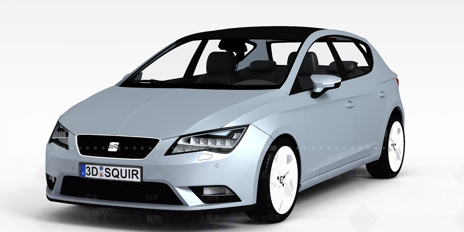 现代白色汽车3D模型下载【ID:1196502019】