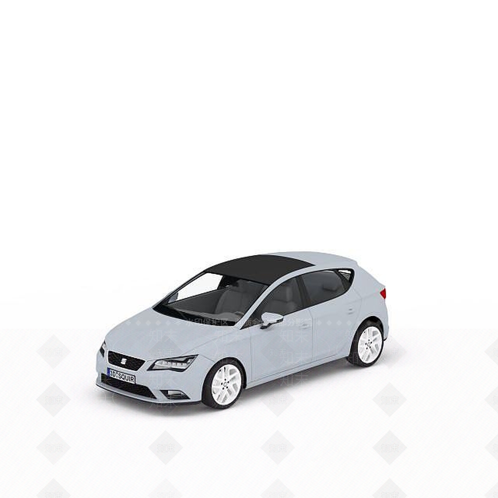 现代白色汽车3D模型下载【ID:1196502019】