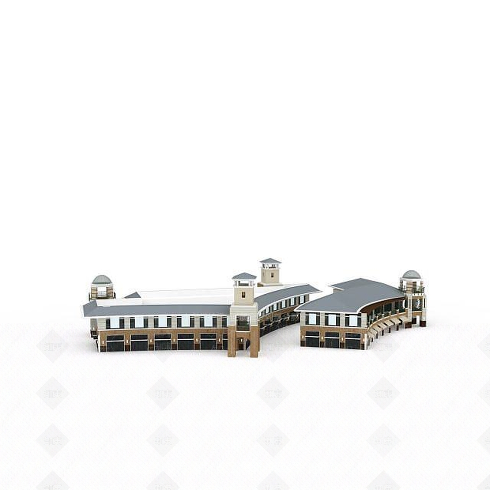 现代别墅群3D模型下载【ID:1196502511】