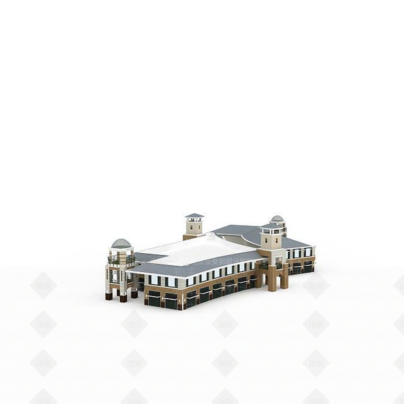 现代别墅群3D模型下载【ID:1196502511】