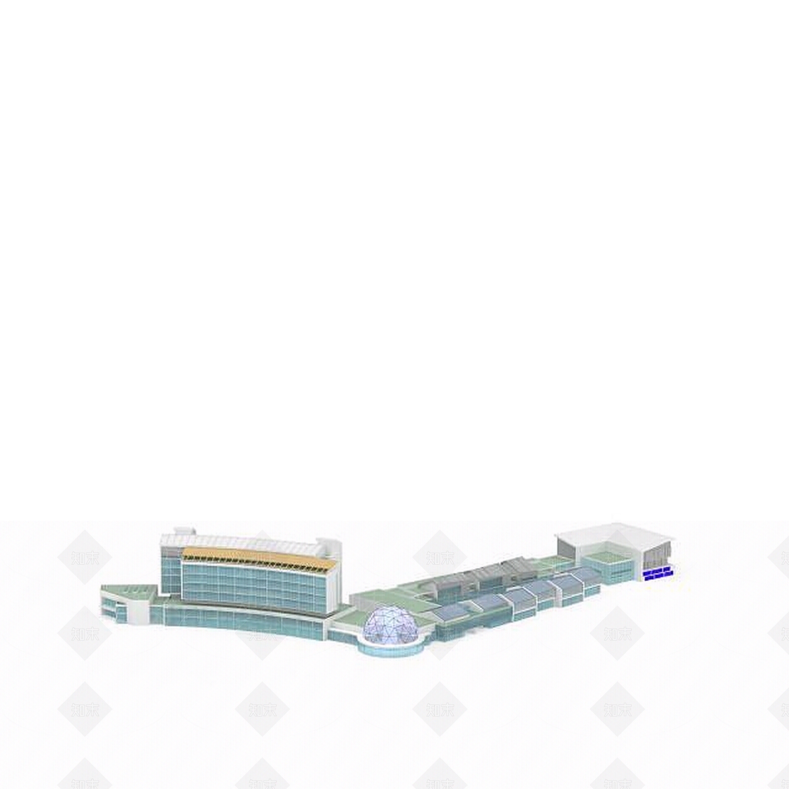 现代时尚建筑群3D模型下载【ID:1196503498】