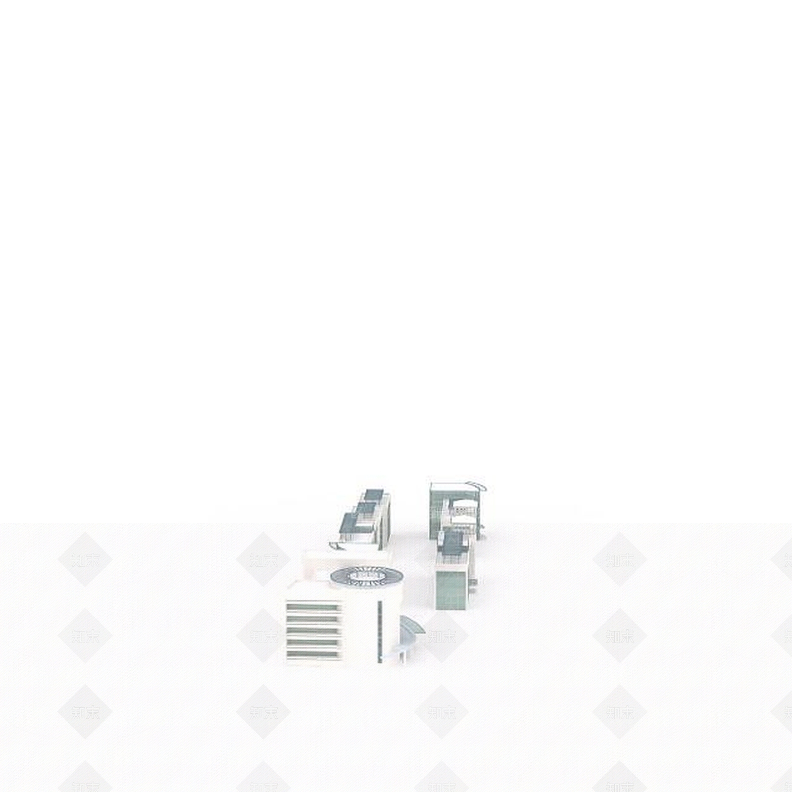现代白色高层楼房3D模型下载【ID:1196503565】