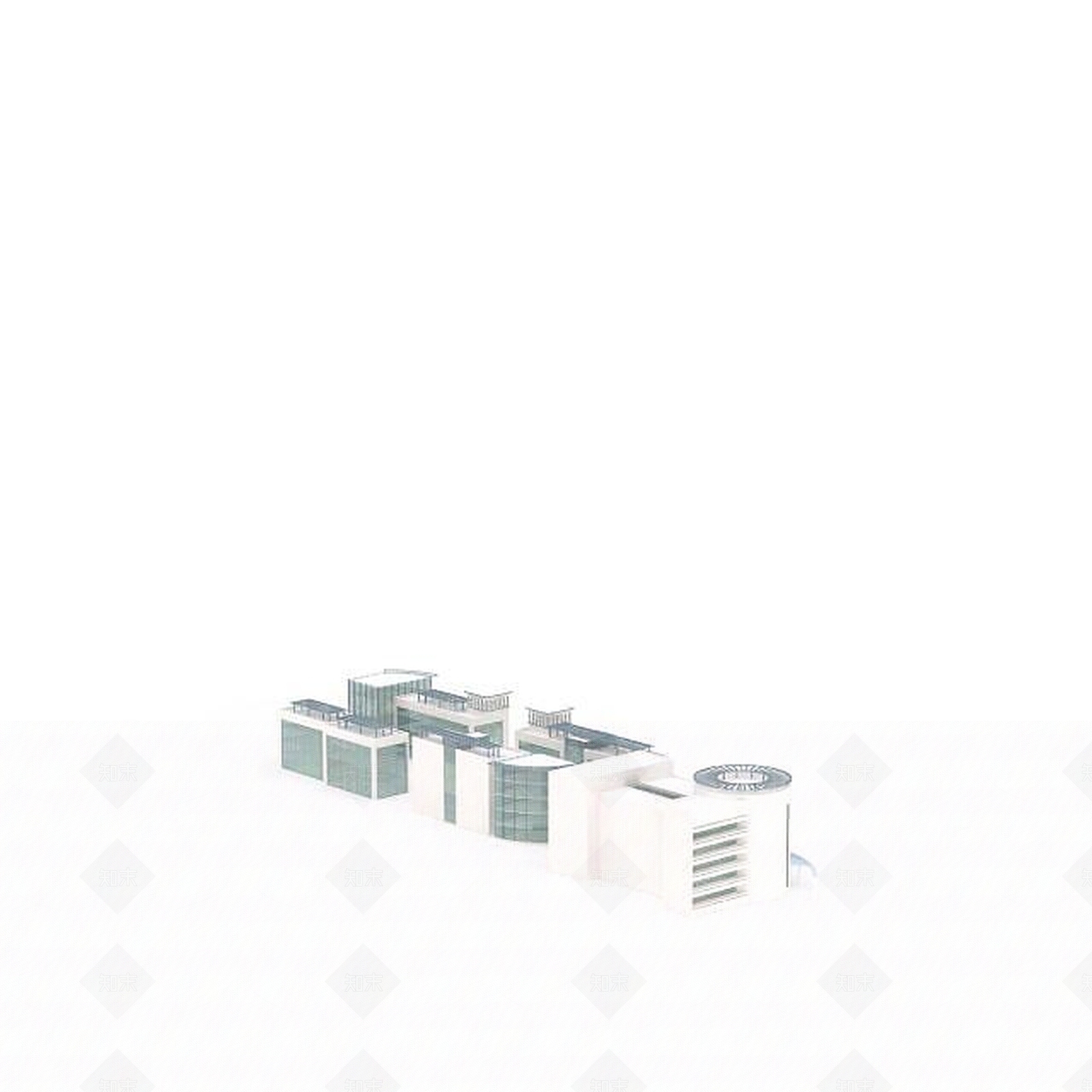 现代白色高层楼房3D模型下载【ID:1196503565】