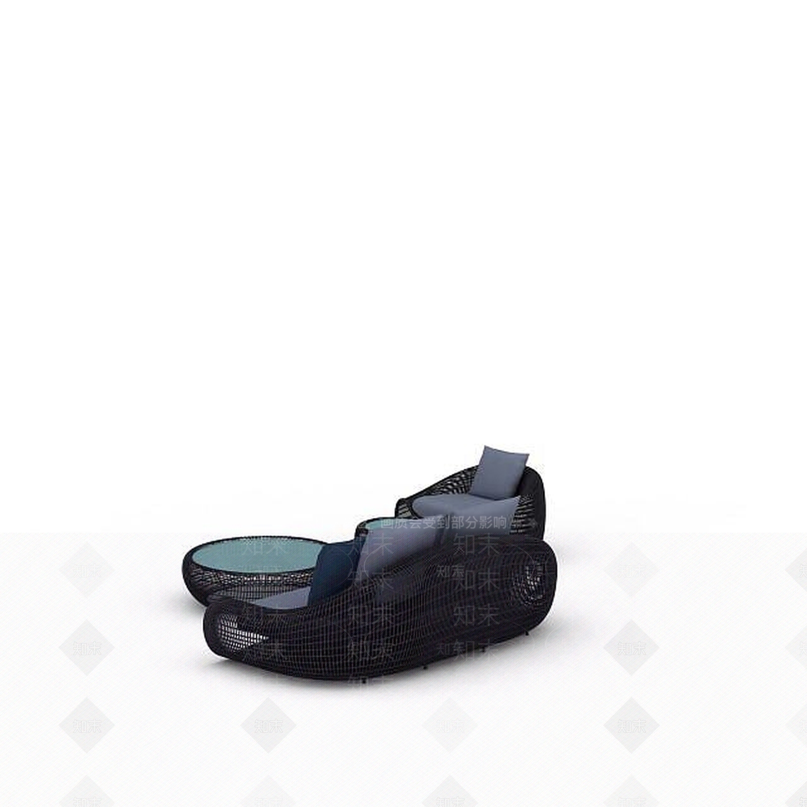 现代藤编休闲沙发3D模型下载【ID:1196504975】