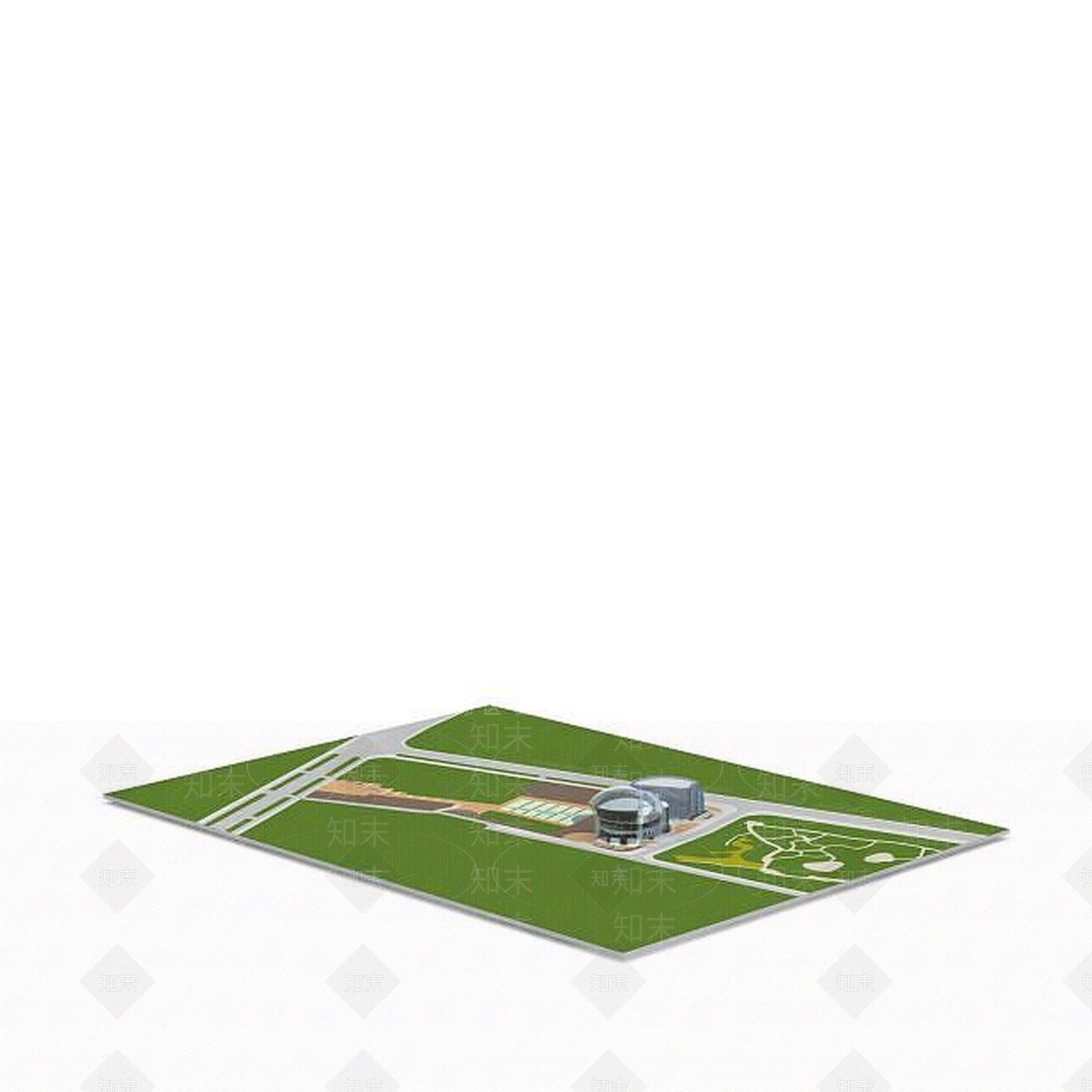现代园林场地规划3D模型下载【ID:1196505605】