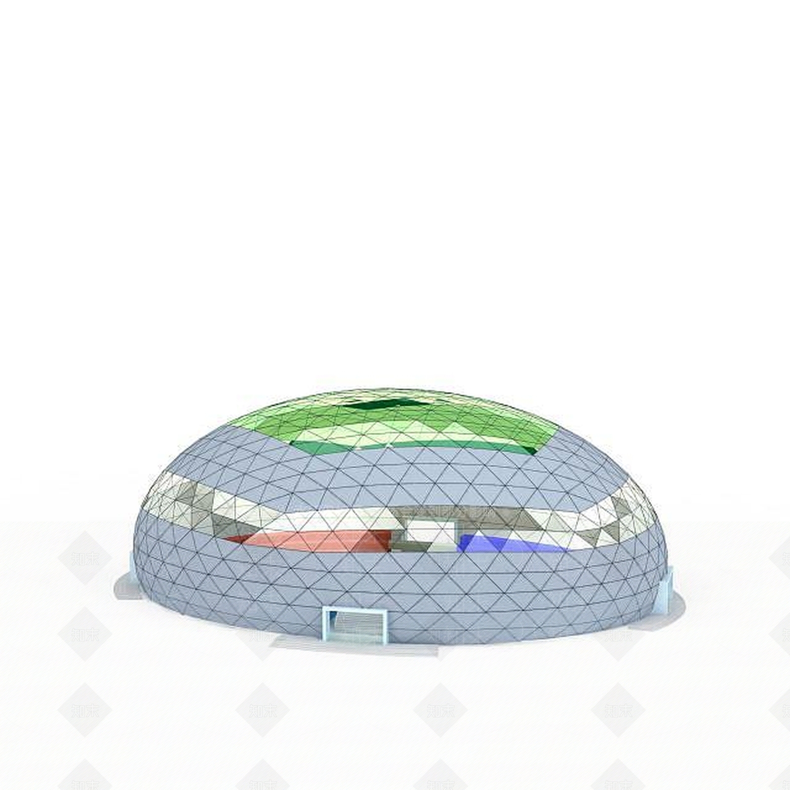 现代半圆形体育馆3D模型下载【ID:1196506395】