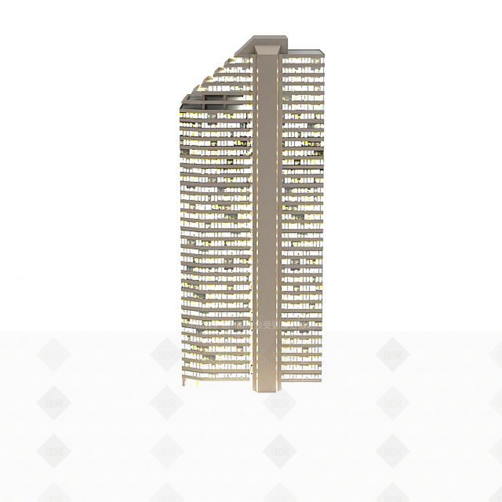 现代夜景楼外观3D模型下载【ID:1196507549】