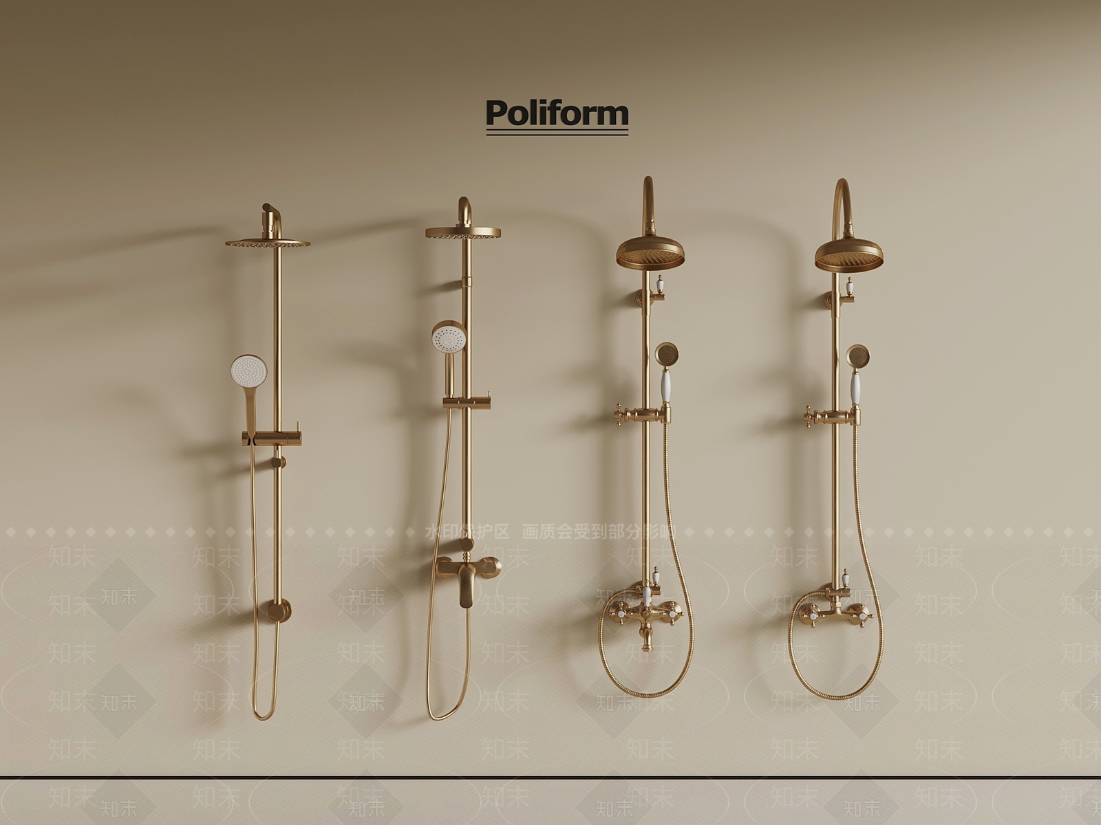 淋浴花洒SU模型下载【ID:1196507958】