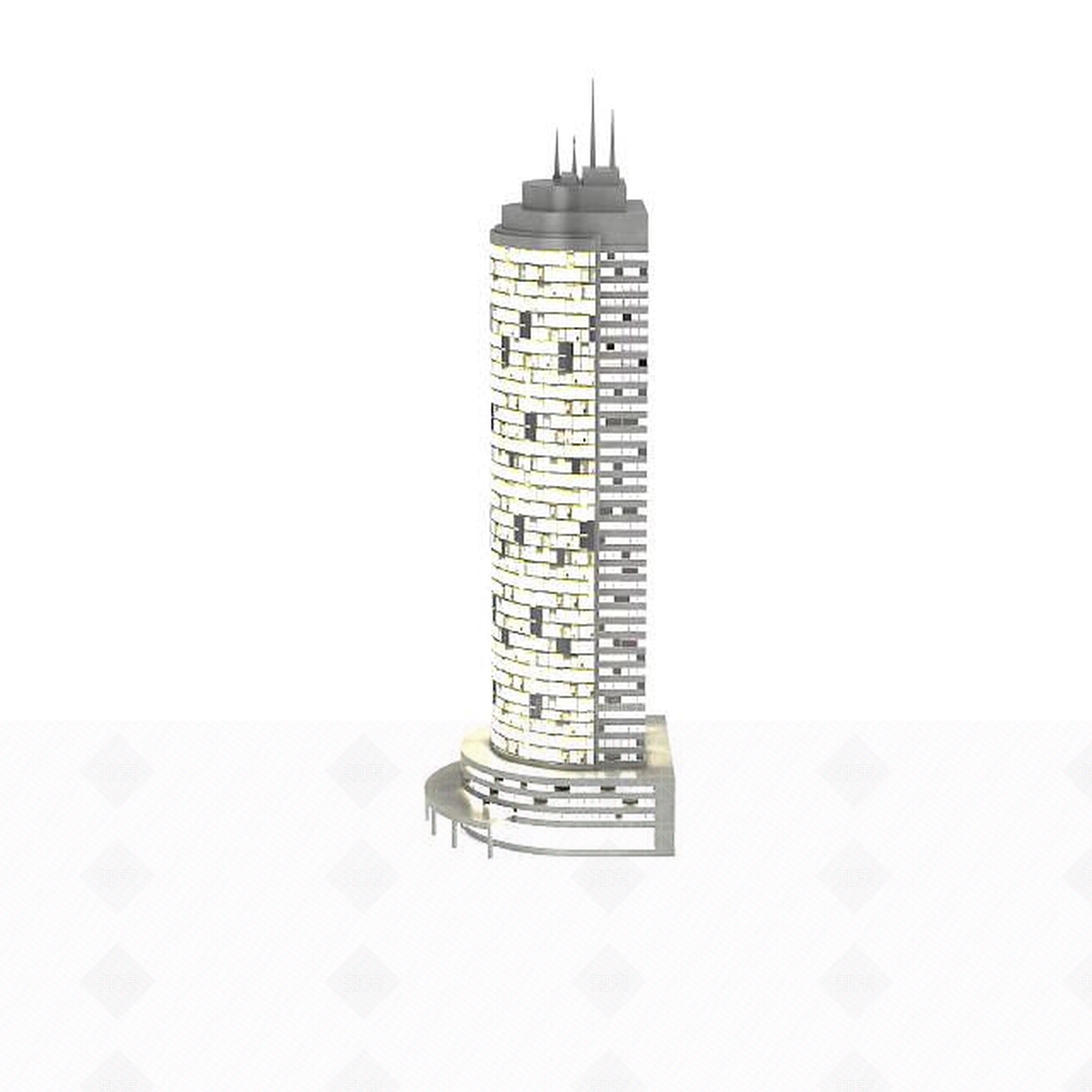 现代台湾夜景楼3D模型下载【ID:1196507951】