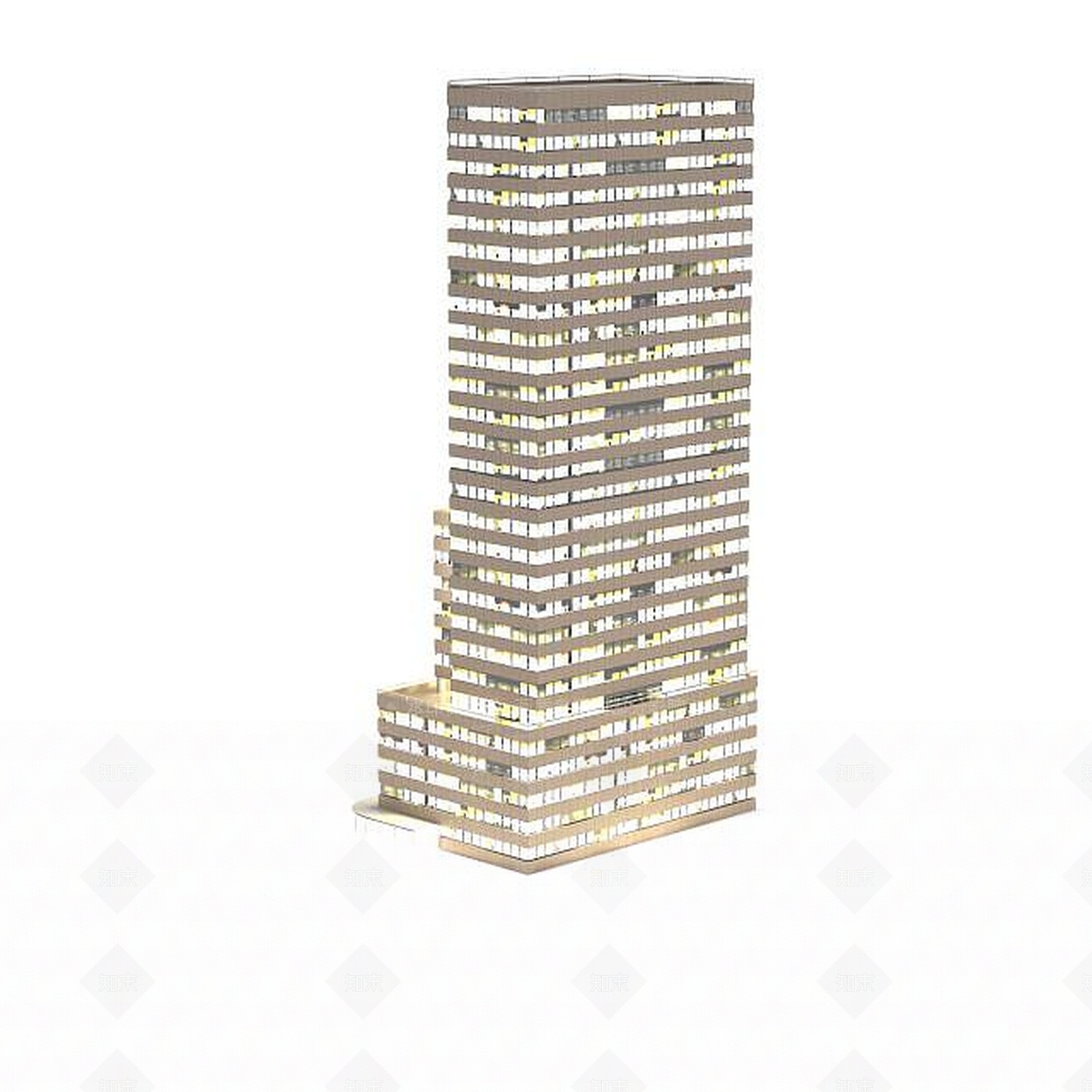 现代夜景楼3D模型下载【ID:1196508501】