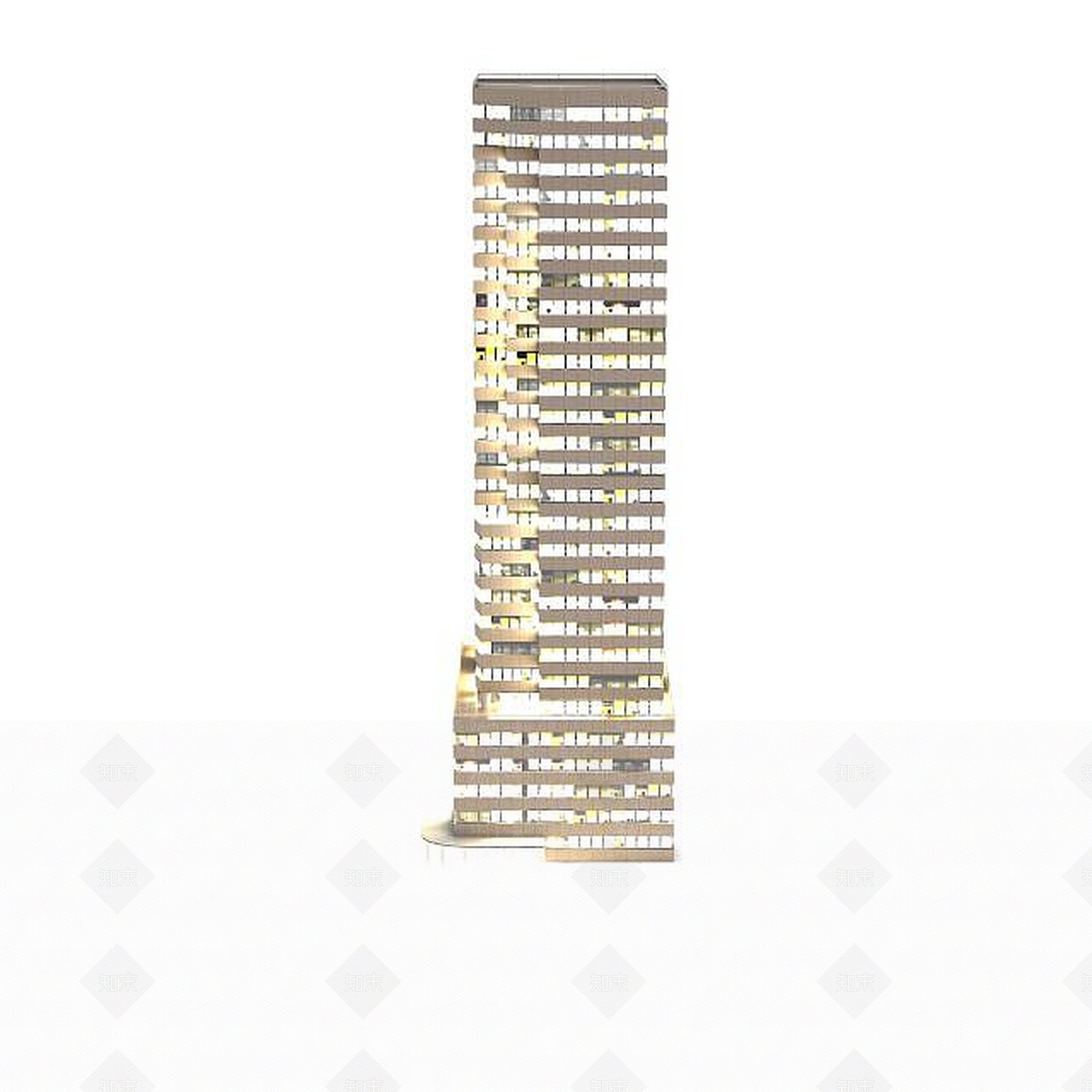 现代夜景楼3D模型下载【ID:1196508501】