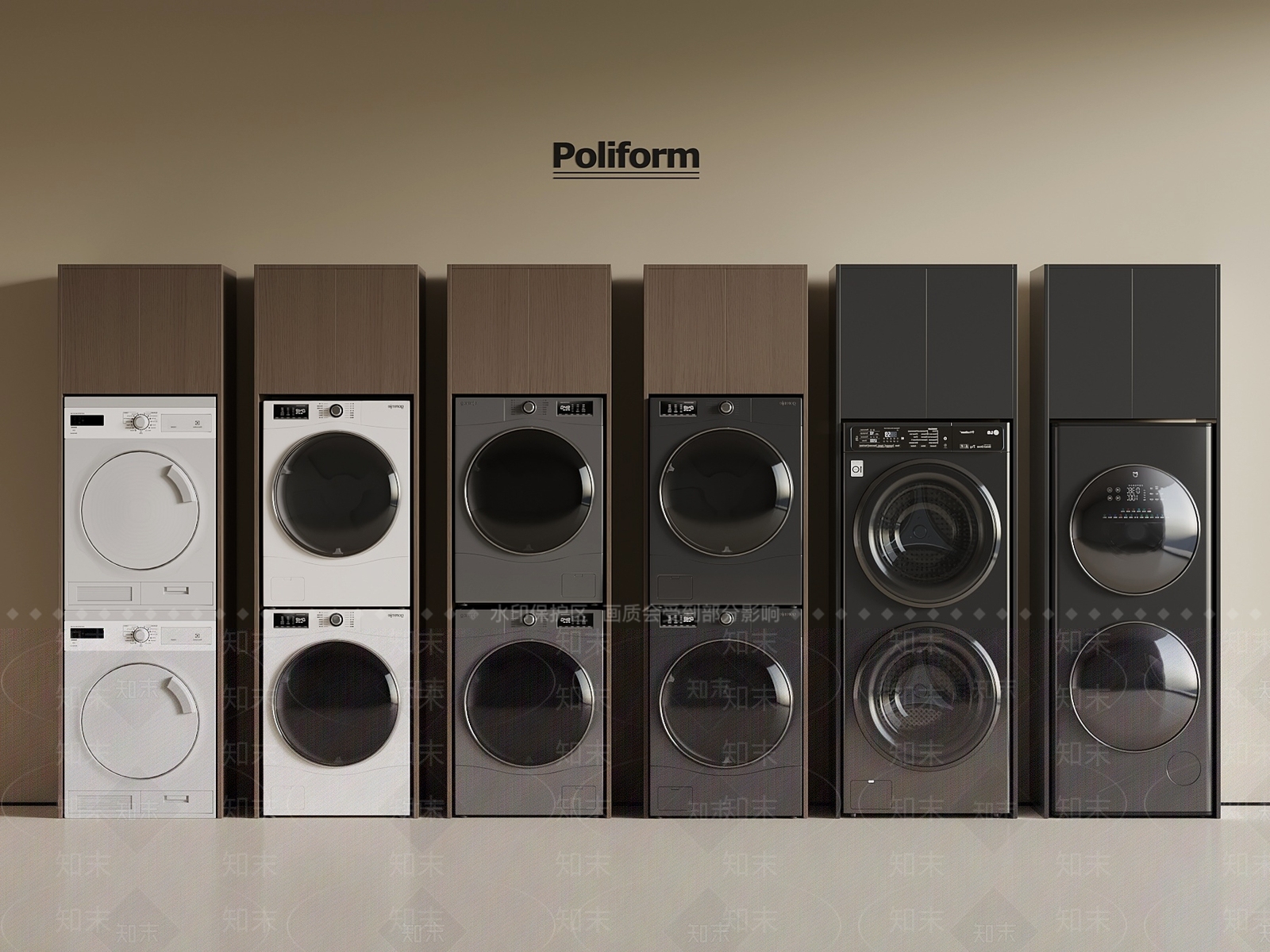 现代意式洗衣机柜3D模型下载【ID:1196508803】