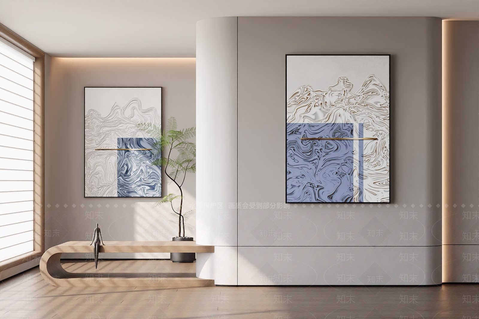 现代轻奢挂画3D模型下载【ID:1196508702】