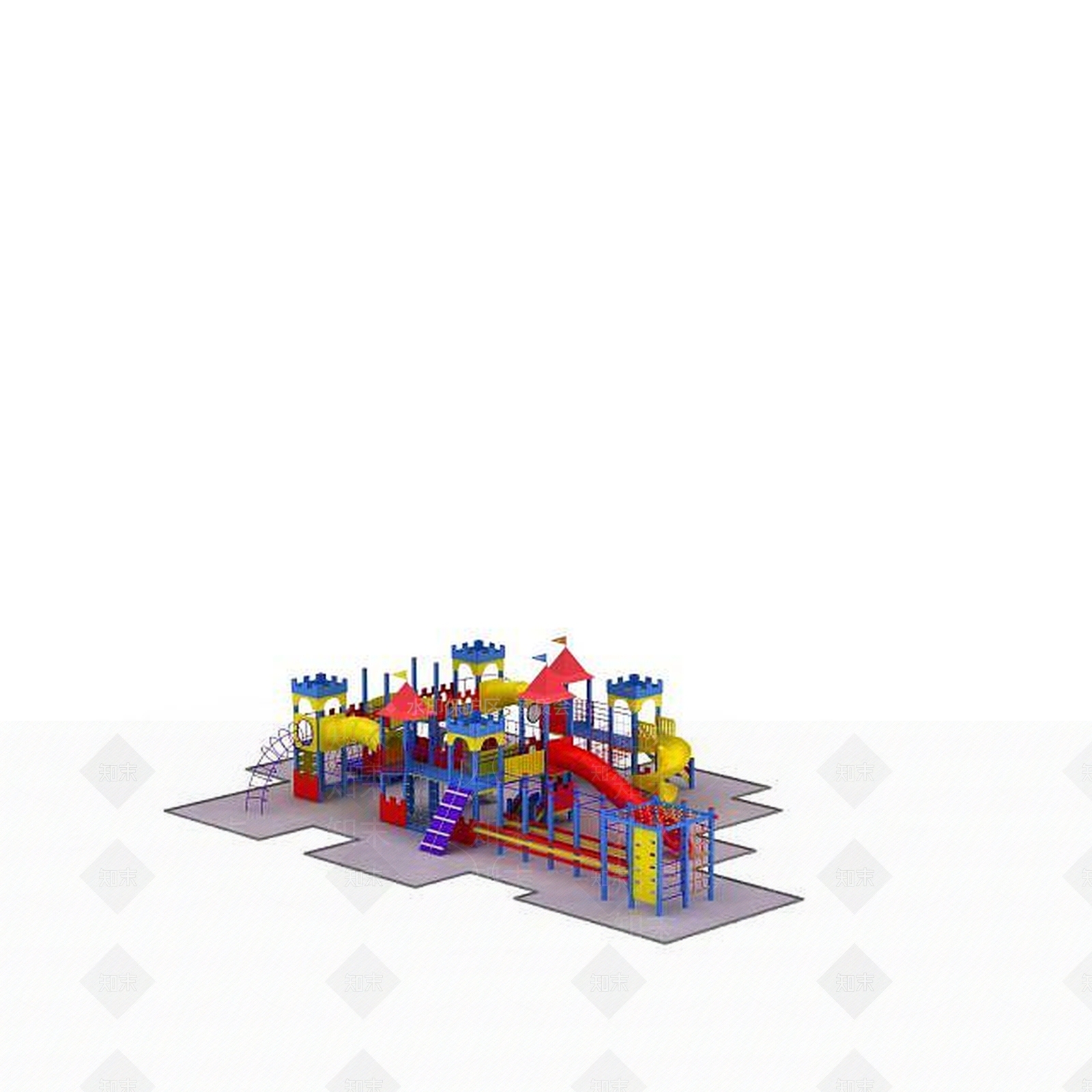 现代儿童淘气堡设备3D模型下载【ID:1196509451】