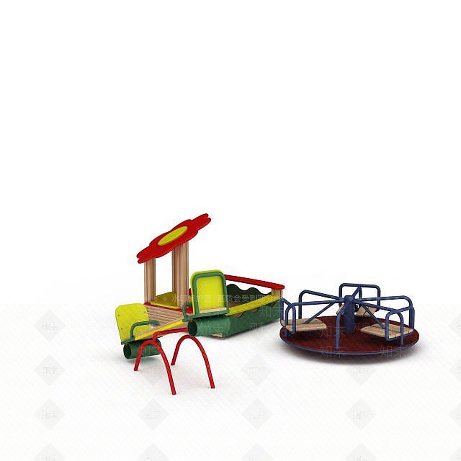 现代公园儿童设施3D模型下载【ID:1196509520】