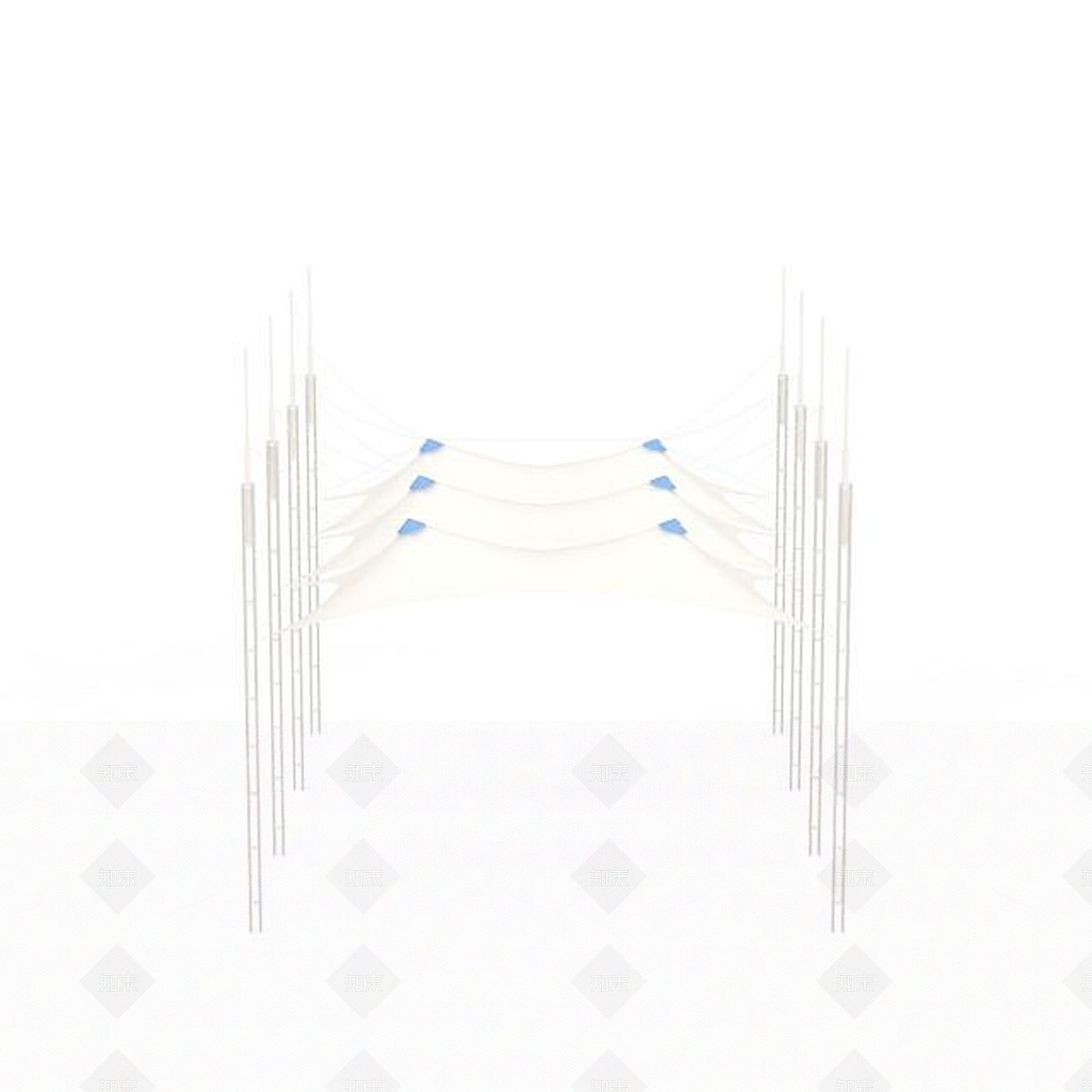 现代创意张拉膜3D模型下载【ID:1196510451】
