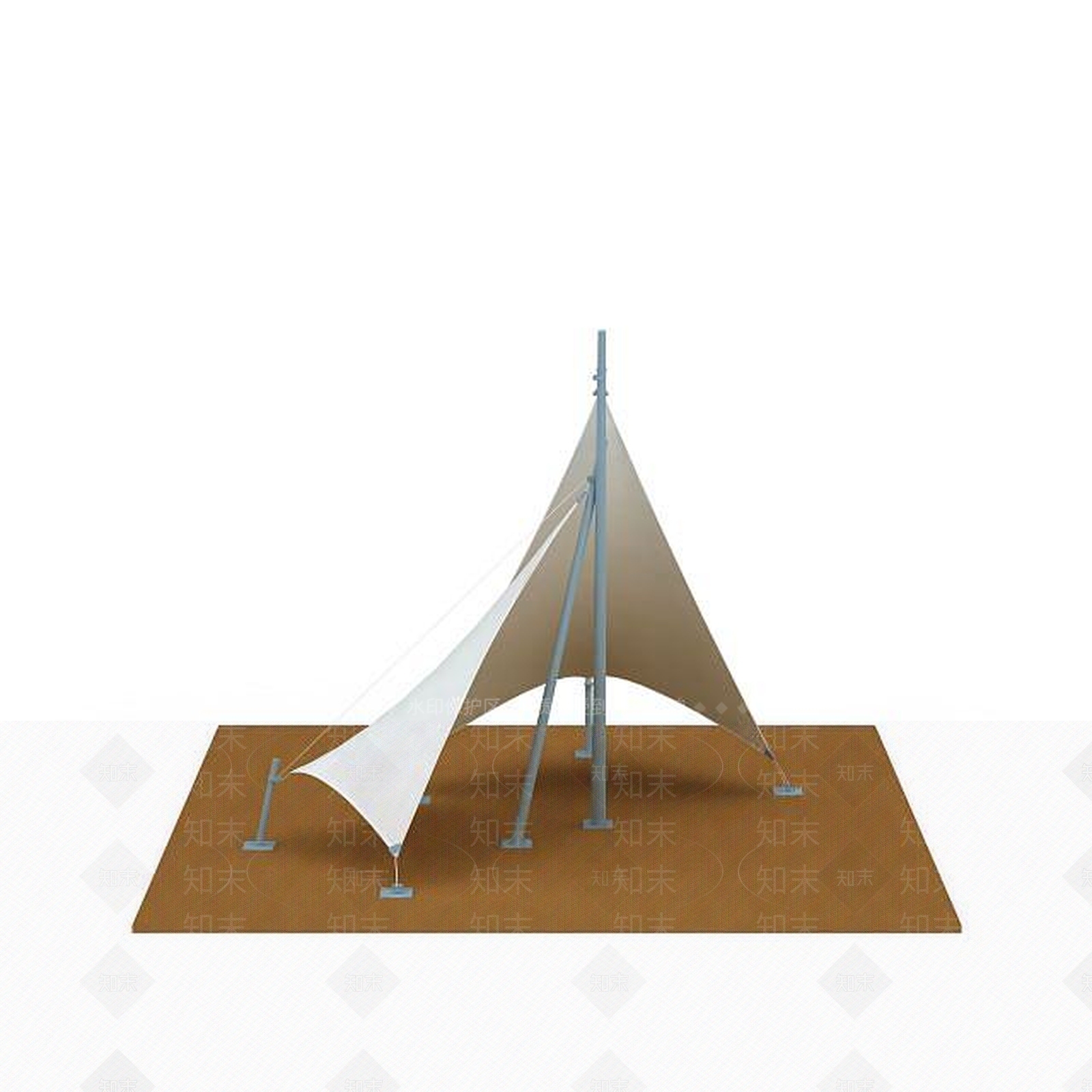 现代张拉膜3D模型下载【ID:1196510511】