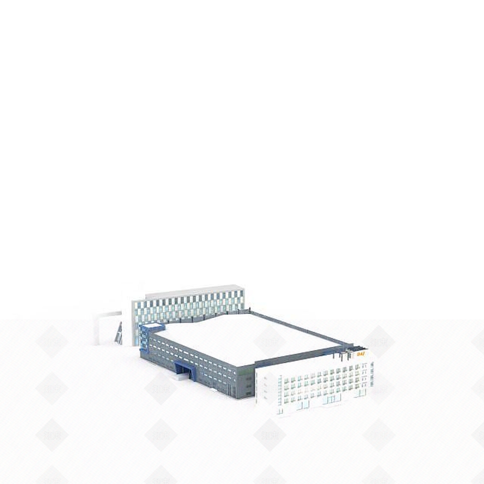 现代厂房建筑3D模型下载【ID:1196510764】