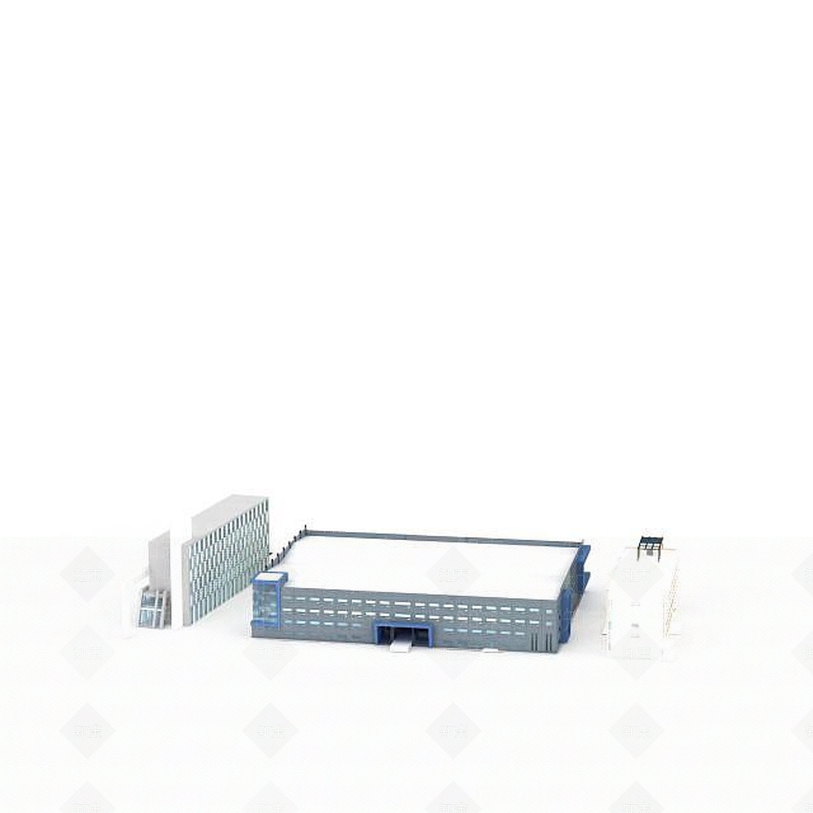 现代厂房建筑3D模型下载【ID:1196510764】