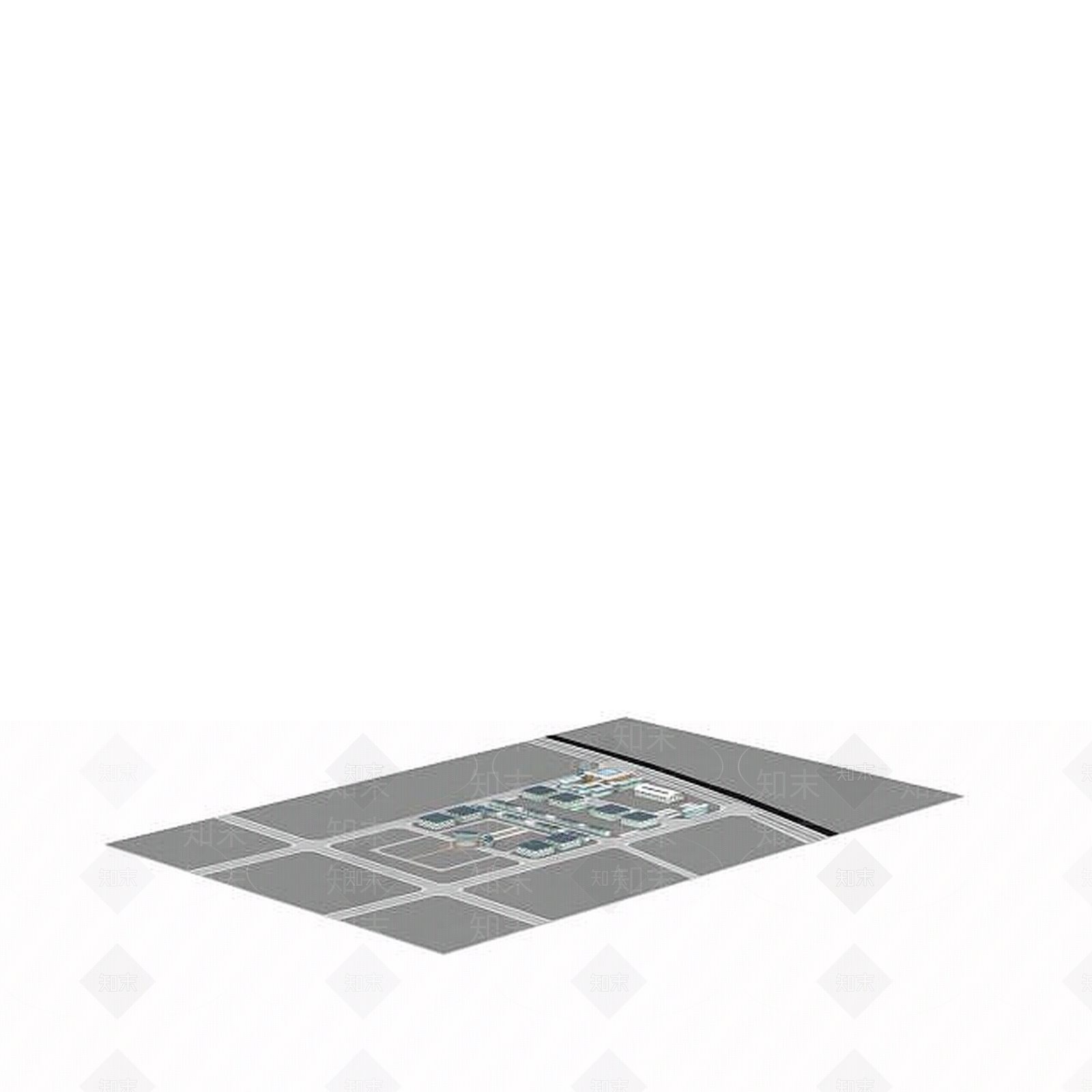 现代仓库厂房规划3D模型下载【ID:1196510719】