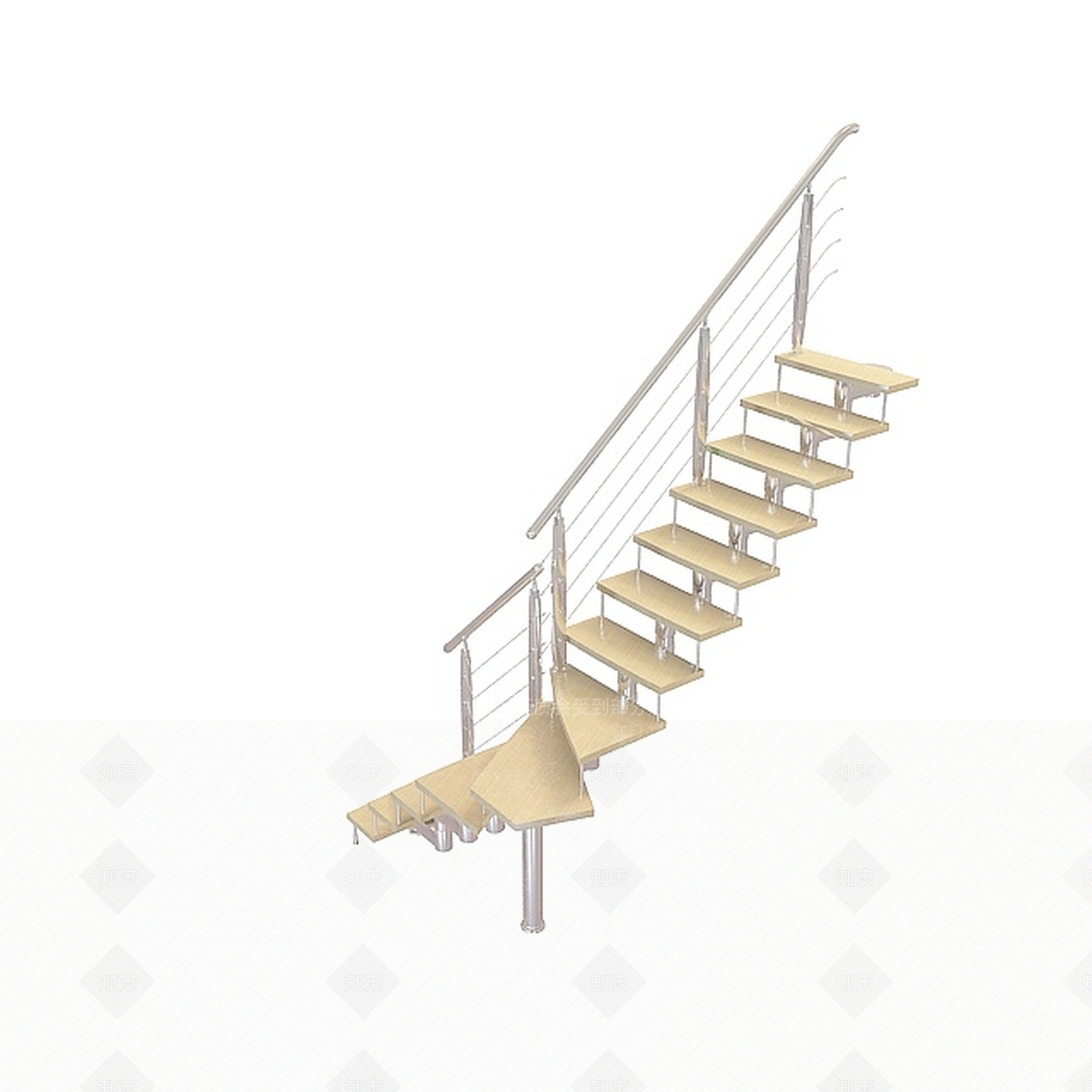 现代木质现代楼梯3D模型下载【ID:1196510906】