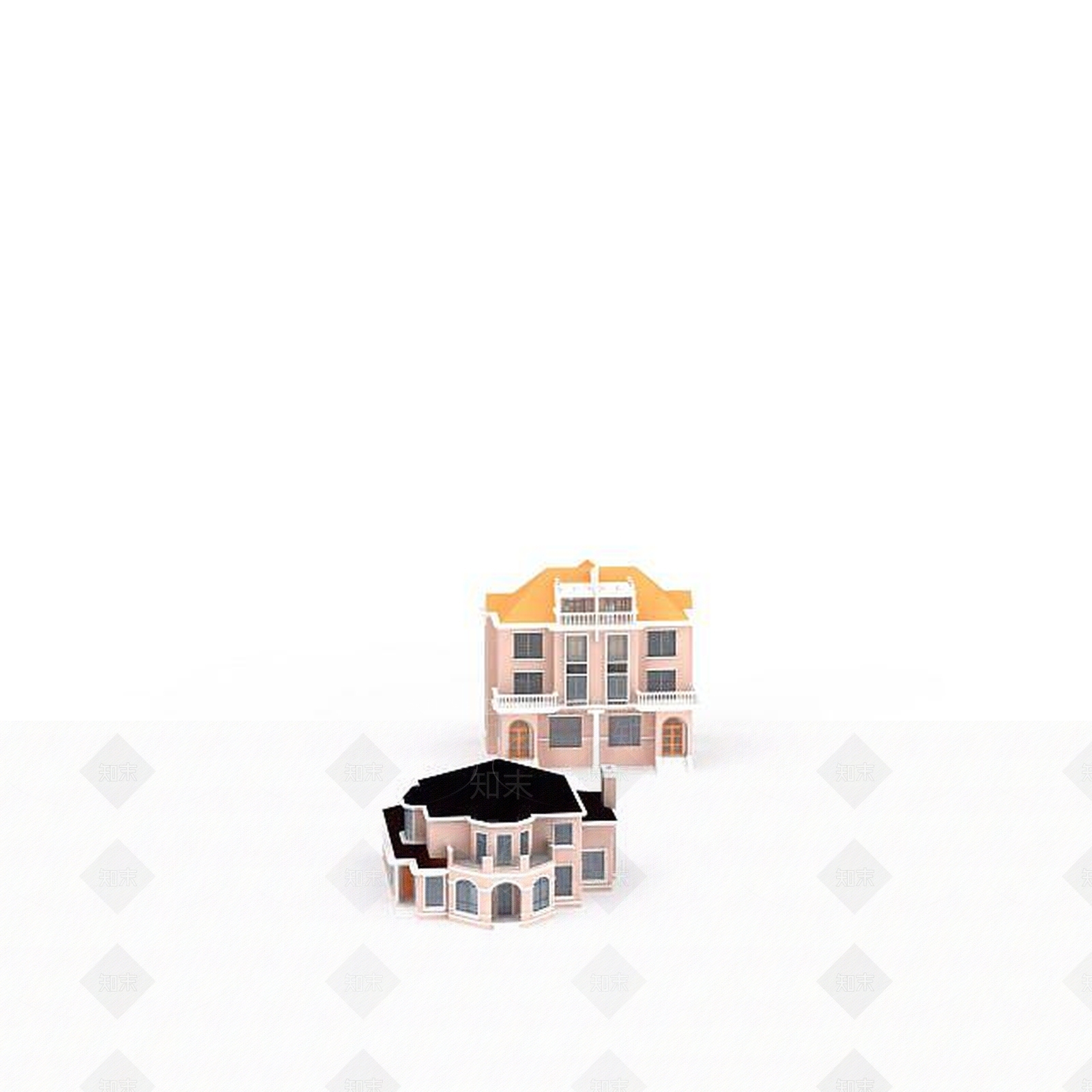 现代别墅组合3D模型下载【ID:1196515201】