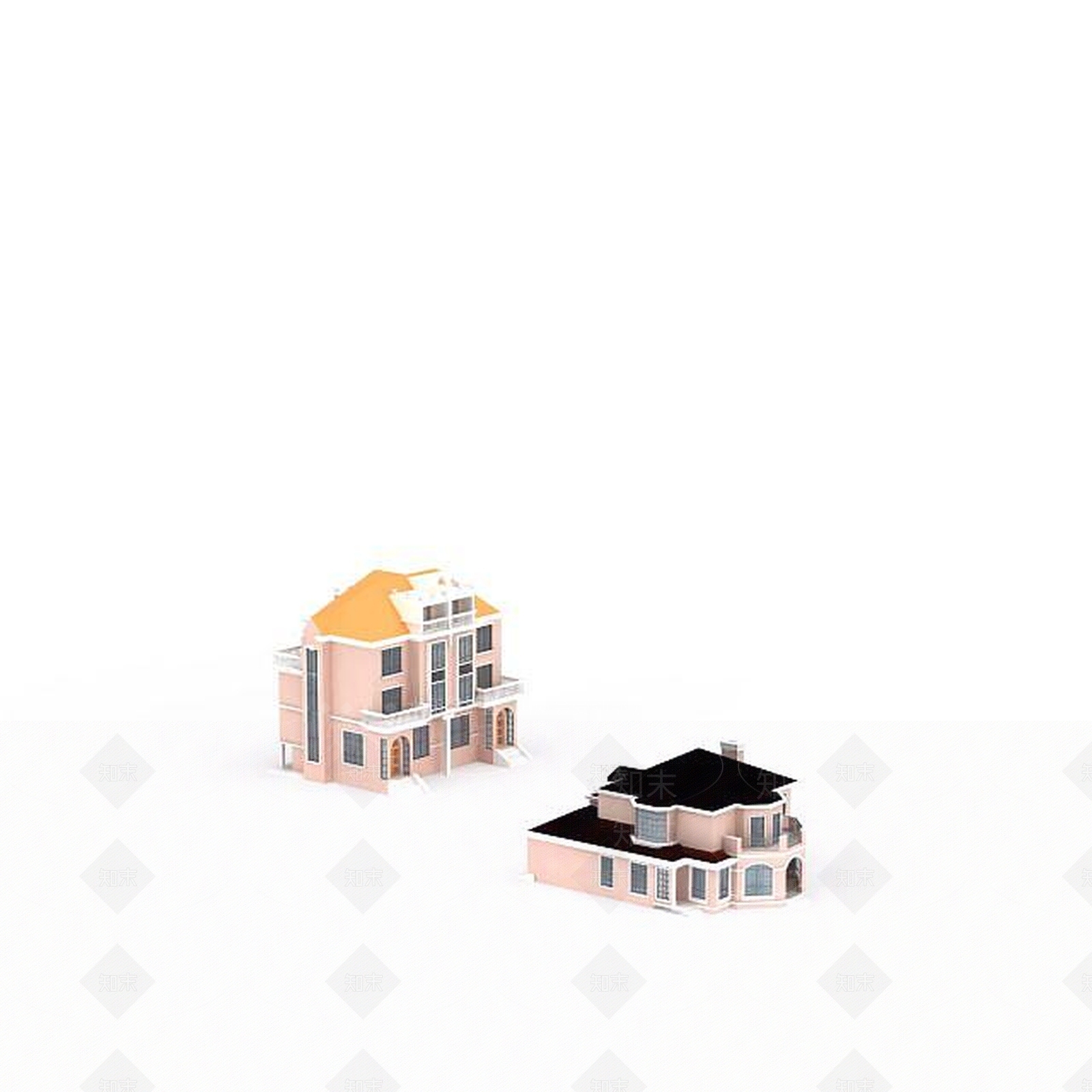 现代别墅组合3D模型下载【ID:1196515201】