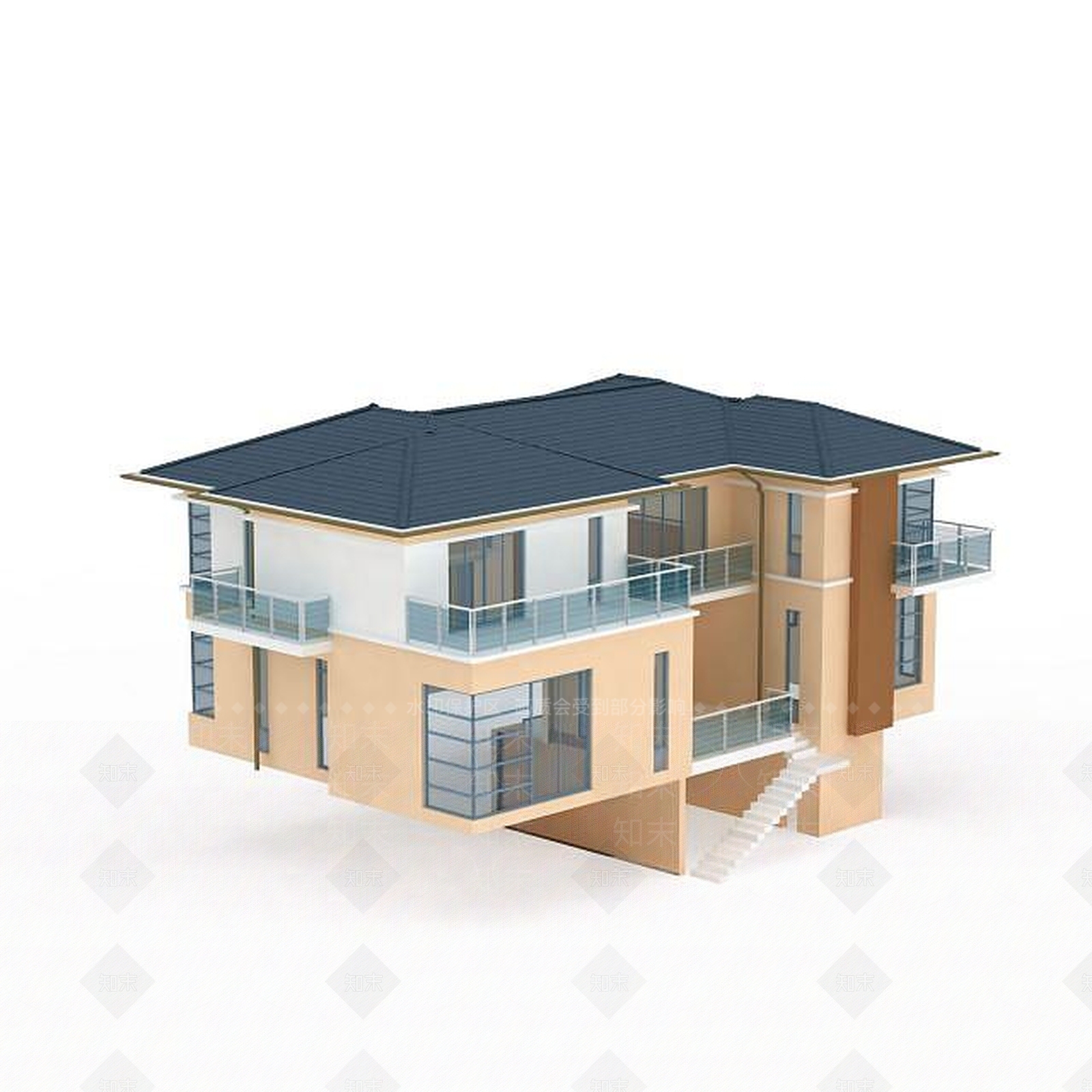 中式别墅3D模型下载【ID:1196515501】