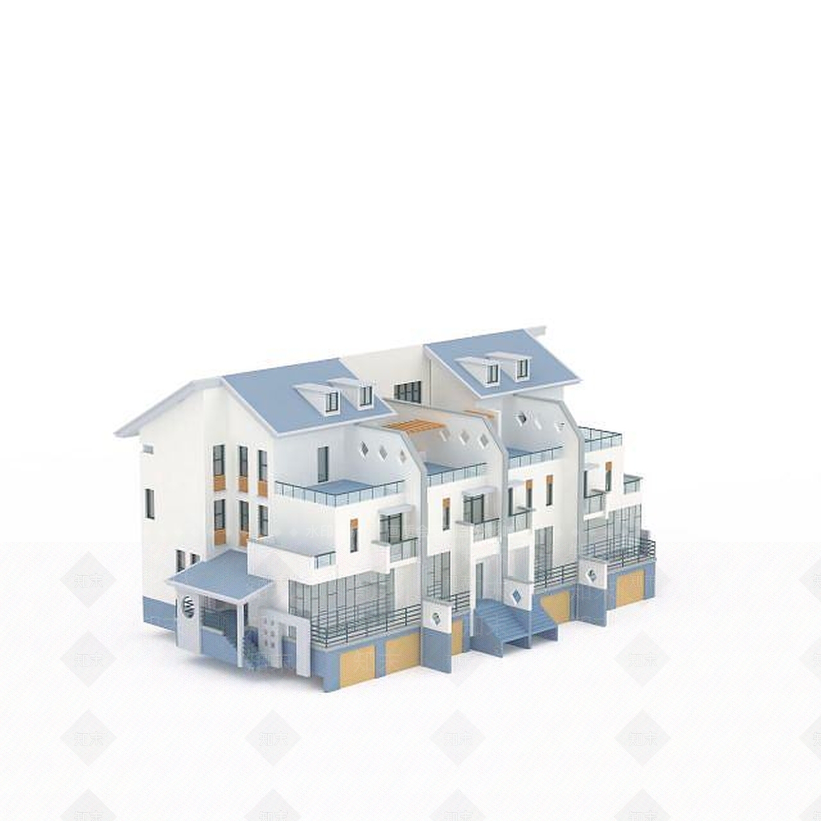 现代独栋别墅3D模型下载【ID:1196515553】