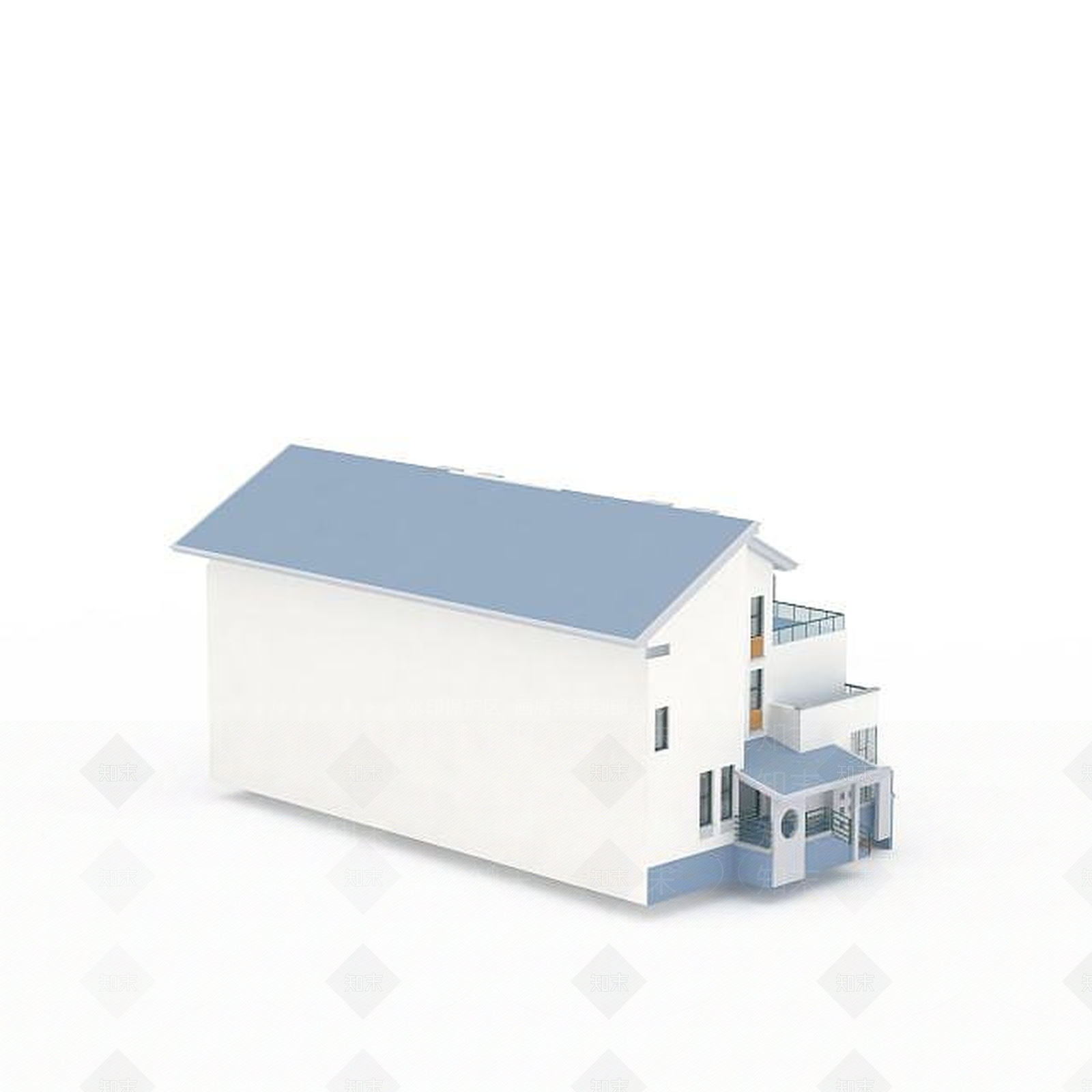 现代独栋别墅3D模型下载【ID:1196515553】