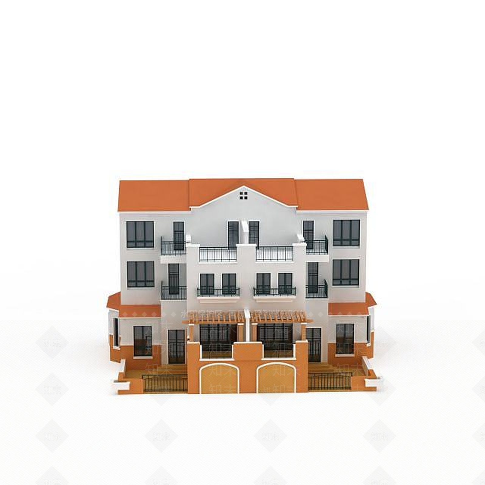 现代独栋别墅3D模型下载【ID:1196515683】