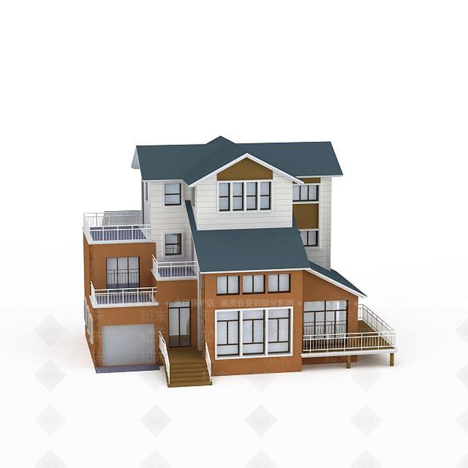 现代别墅3D模型下载【ID:1196515636】