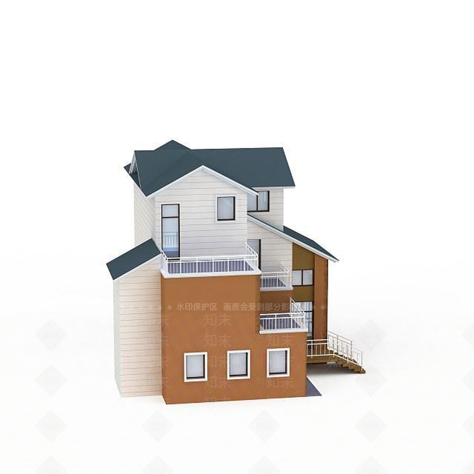 现代别墅3D模型下载【ID:1196515636】