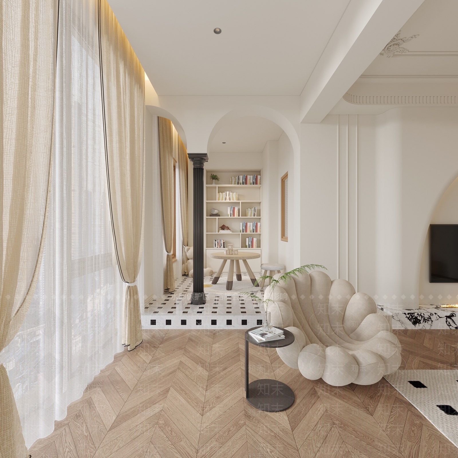 现代法式阳台3D模型下载【ID:1196515997】