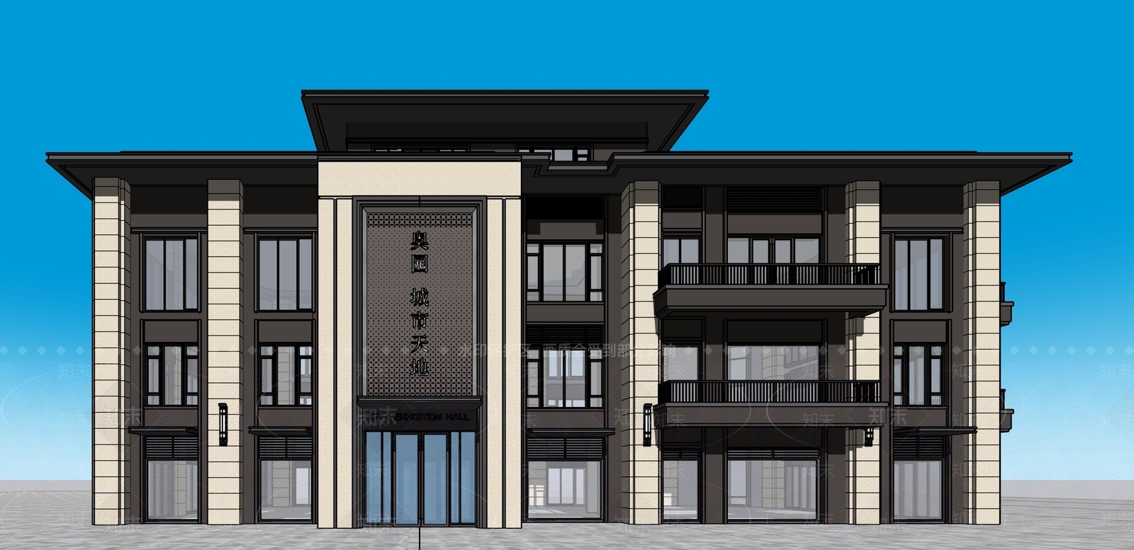 新中式中古其他商业建筑SU模型下载【ID:1196518026】