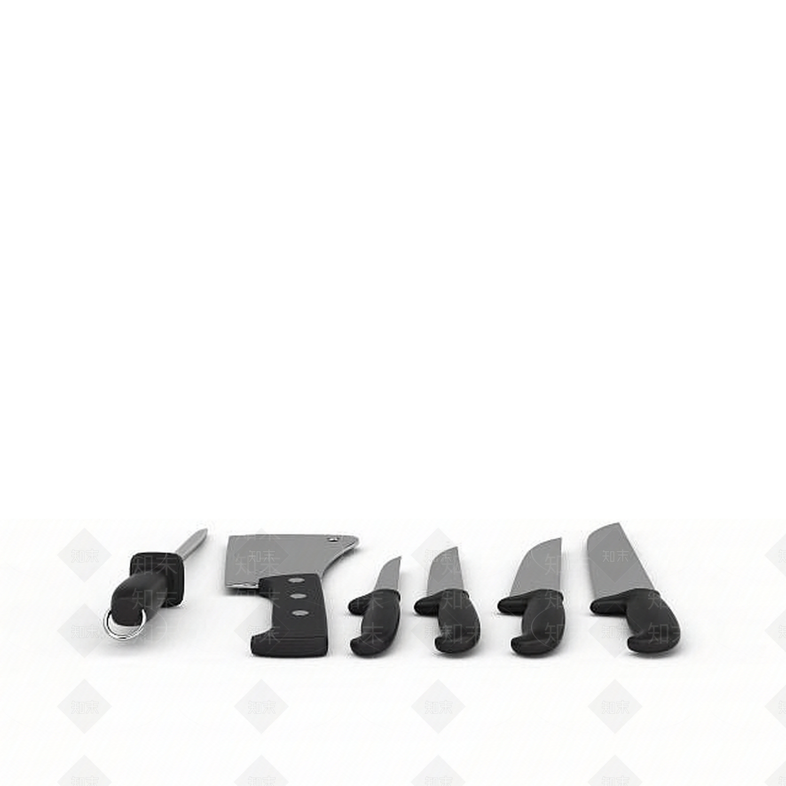 现代厨房刀具组合3D模型下载【ID:1196517653】