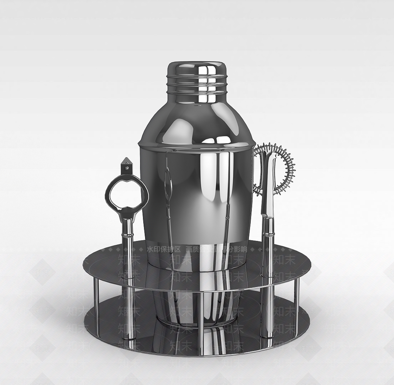 现代不锈钢调酒器3D模型下载【ID:1196517709】