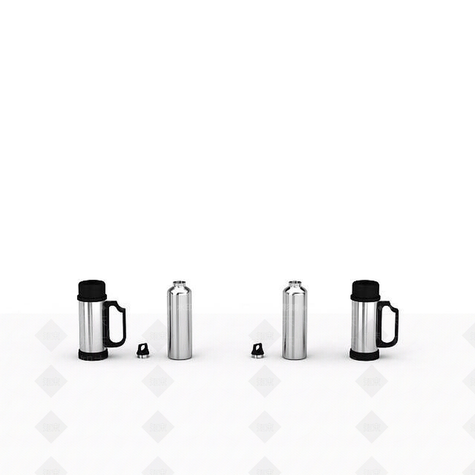 现代不锈钢保温杯3D模型下载【ID:1196517844】