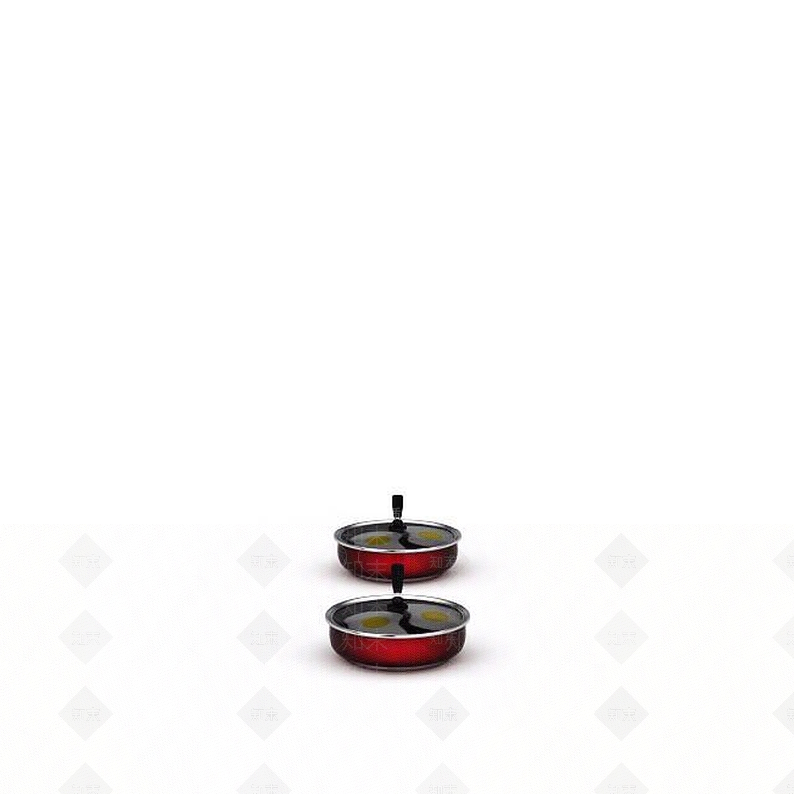 现代红色平底锅3D模型下载【ID:1196518084】
