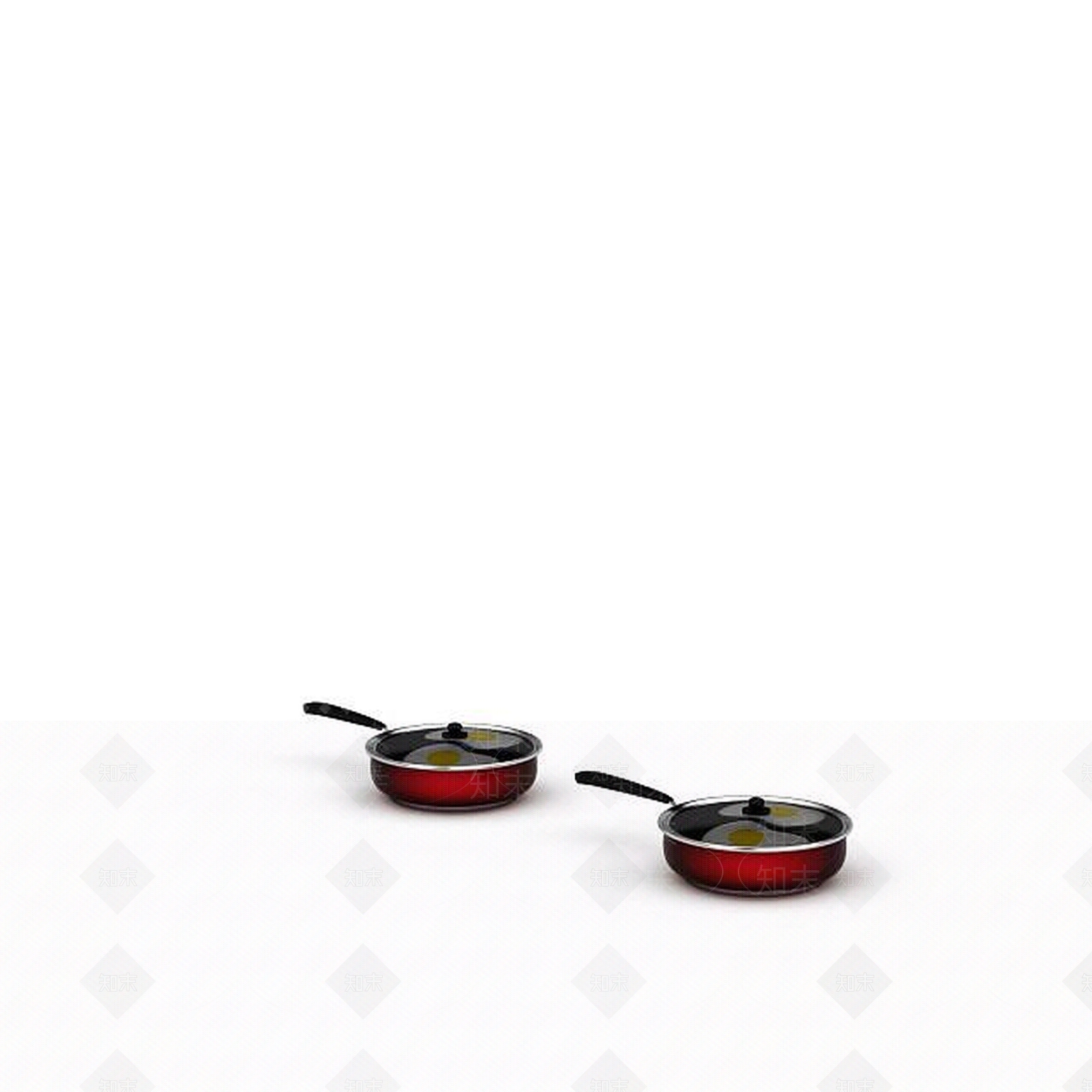 现代红色平底锅3D模型下载【ID:1196518084】